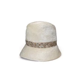 1950s Joseph Cie Fuzzy Cream Cloche