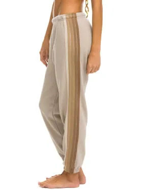 5 Stripe Womens Sweatpants, Sand/Tan