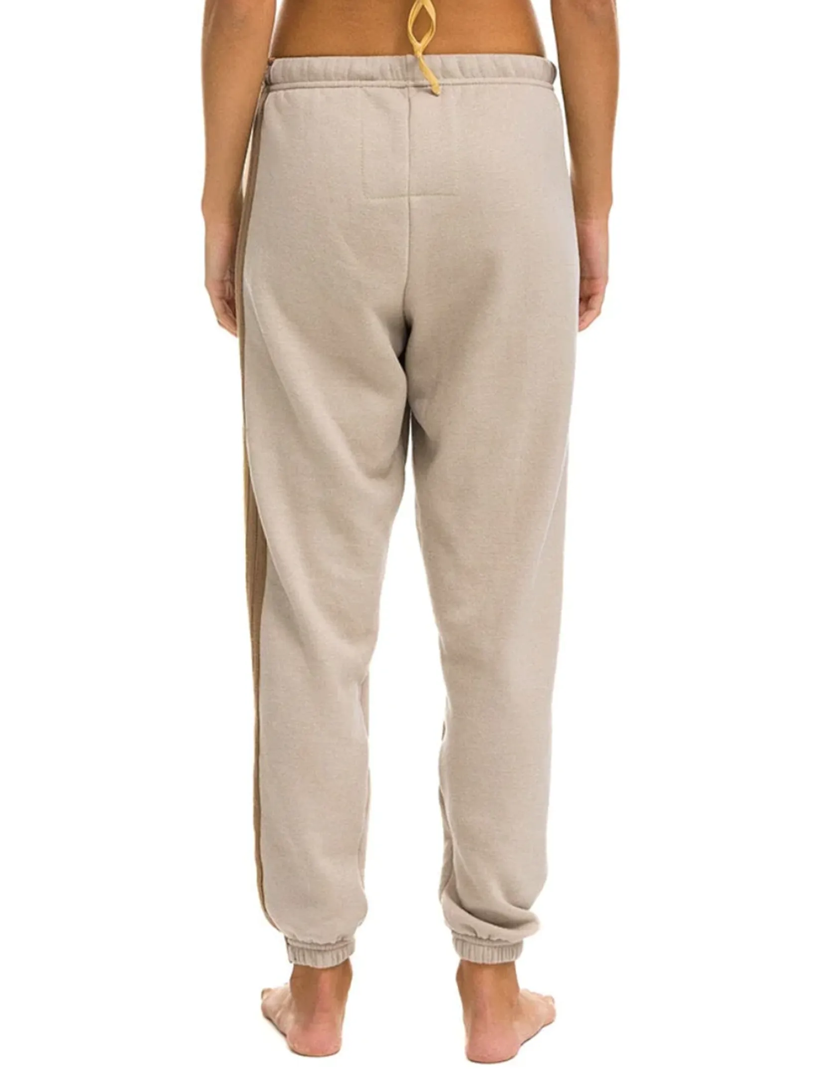 5 Stripe Womens Sweatpants, Sand/Tan