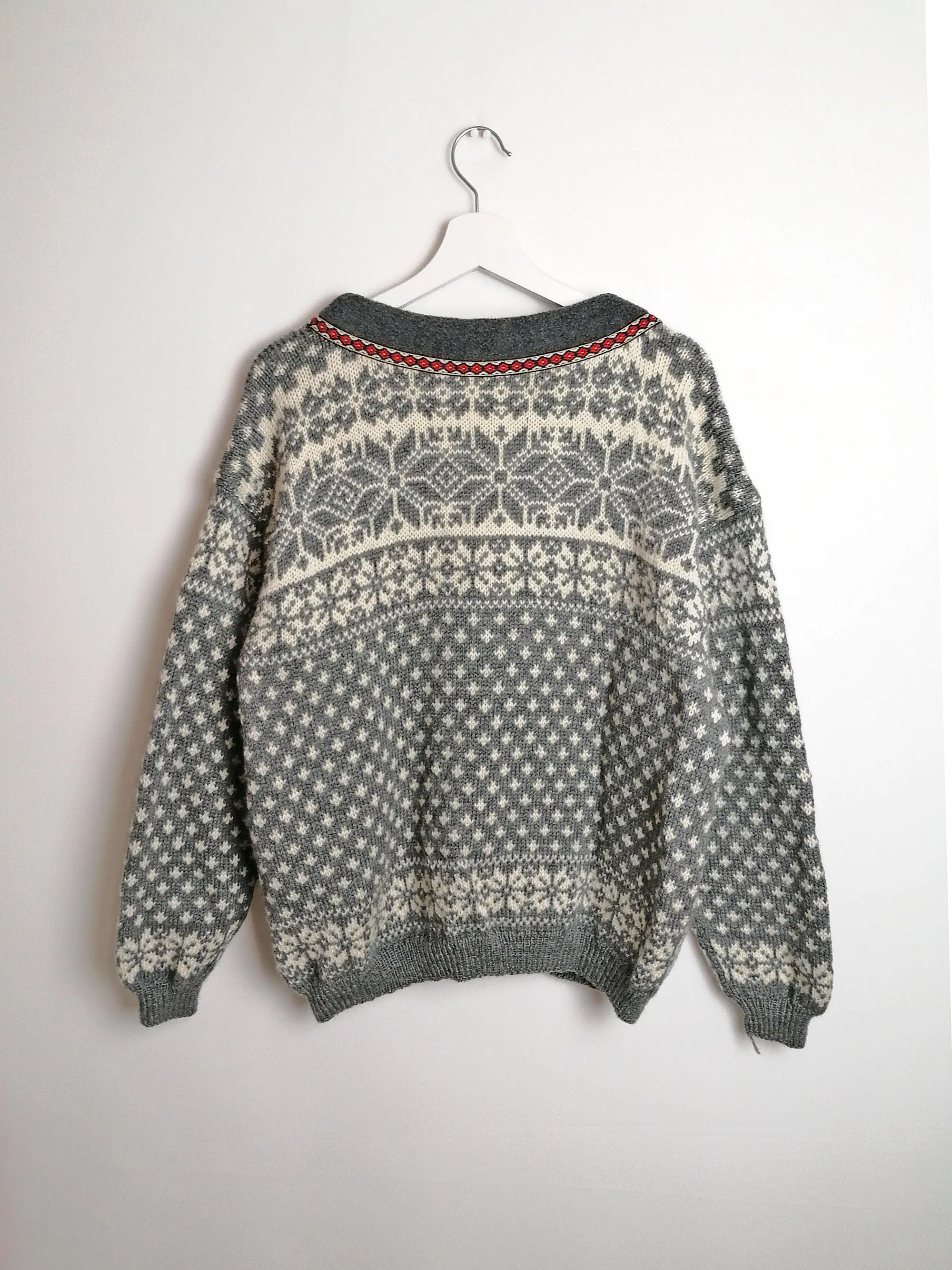 80's Norway Folk Cardigan - size M-L