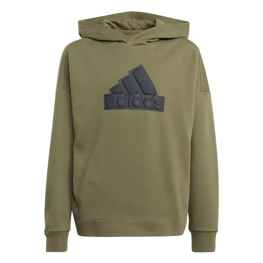 Adidas Originals Future logo boys hoodie IM0076 olive green black