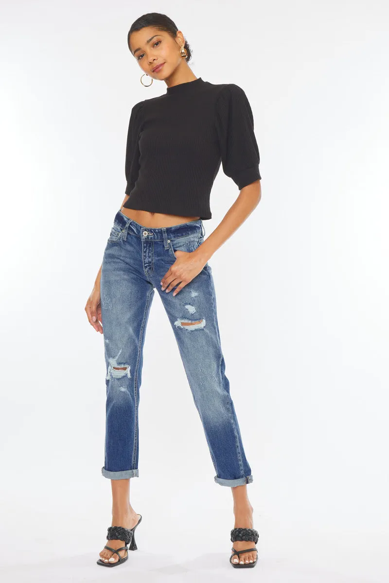 Aries Mid Rise Boyfriend Jeans