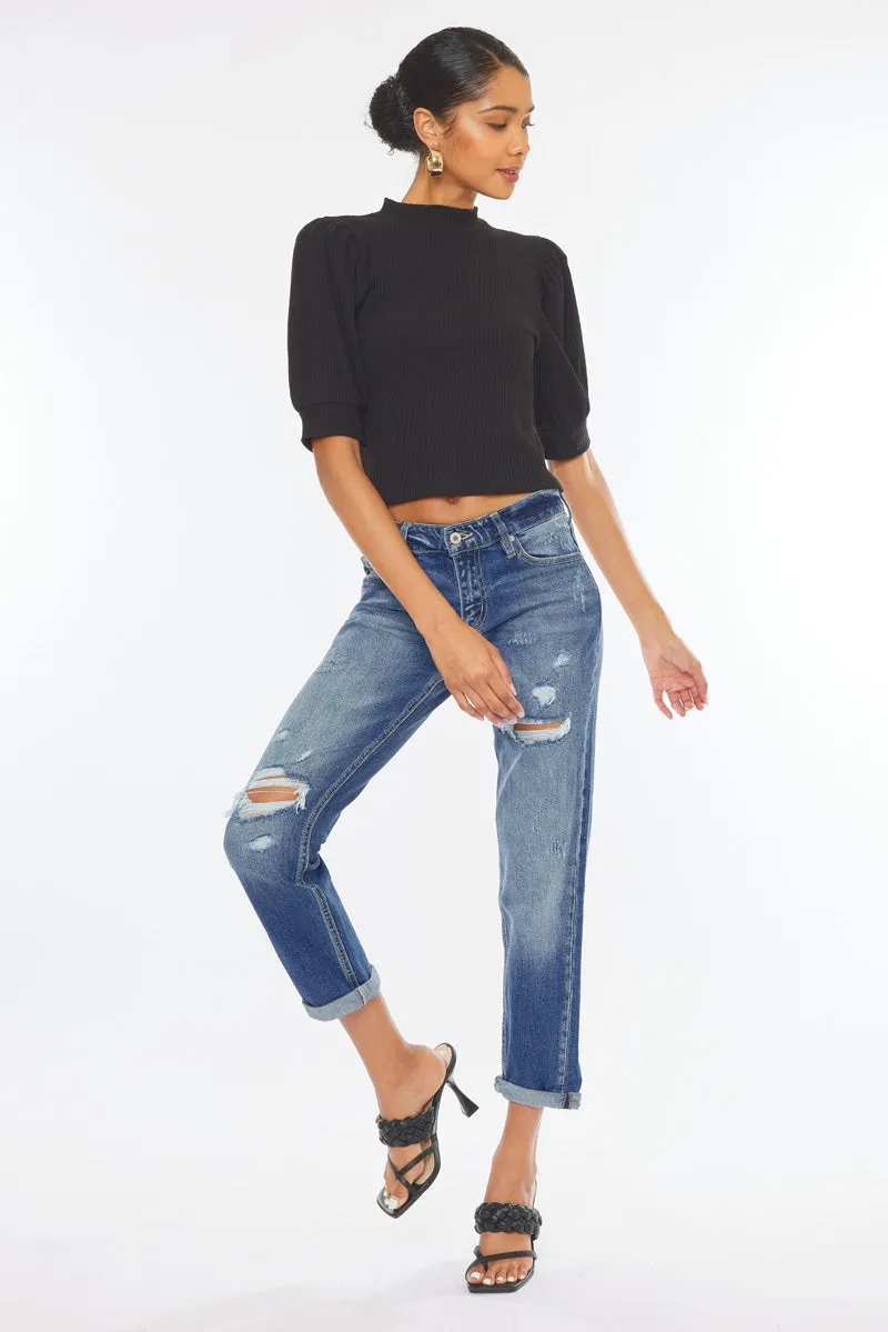 Aries Mid Rise Boyfriend Jeans