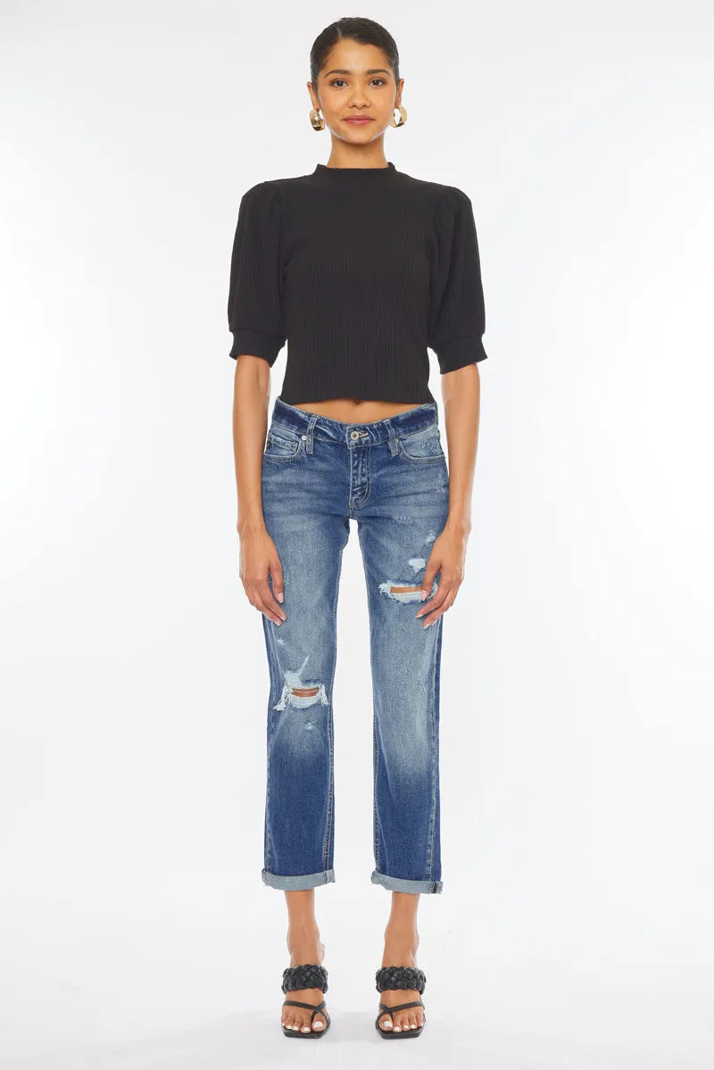 Aries Mid Rise Boyfriend Jeans