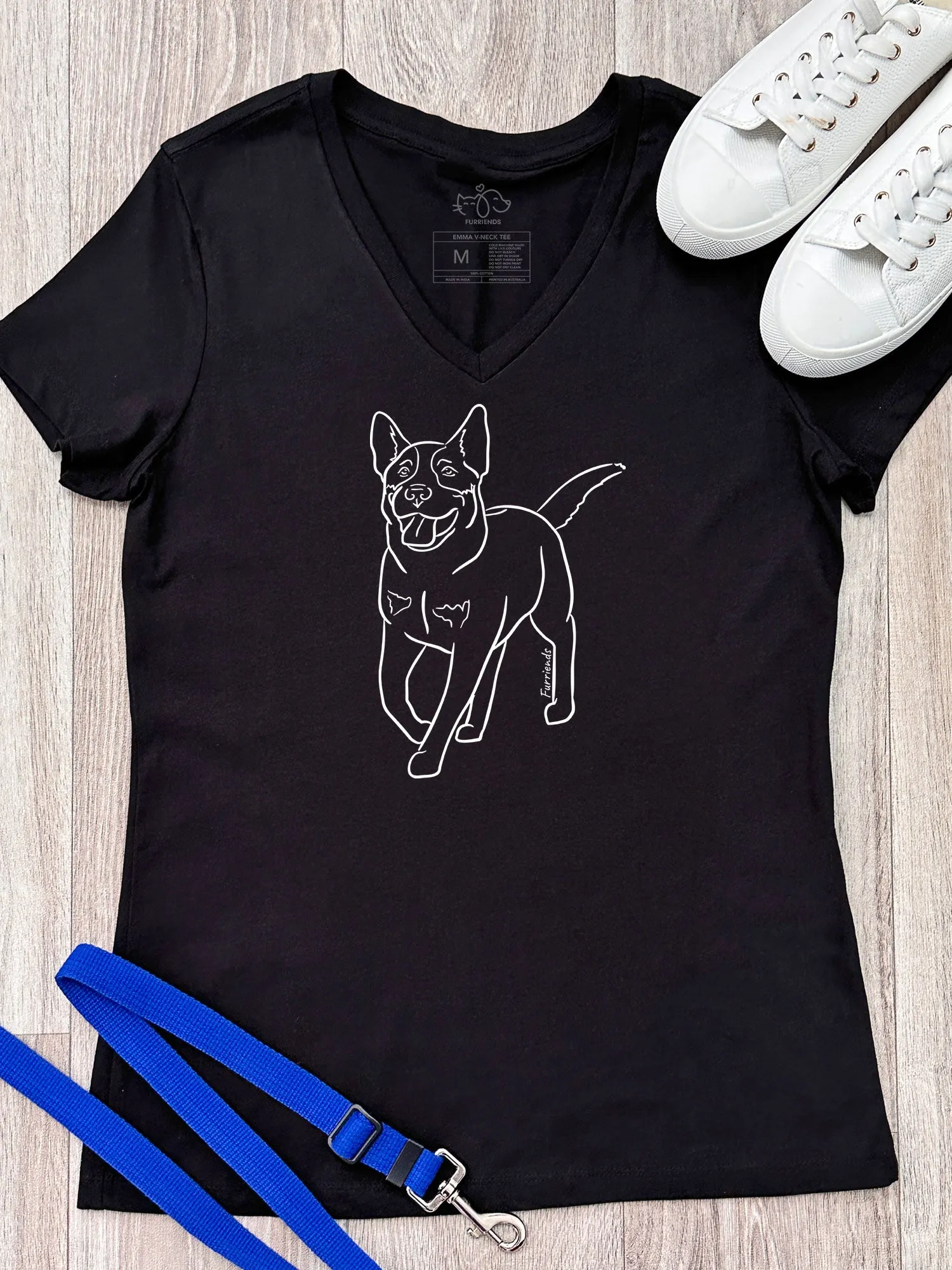 Australian Cattle Dog Emma V-Neck Tee