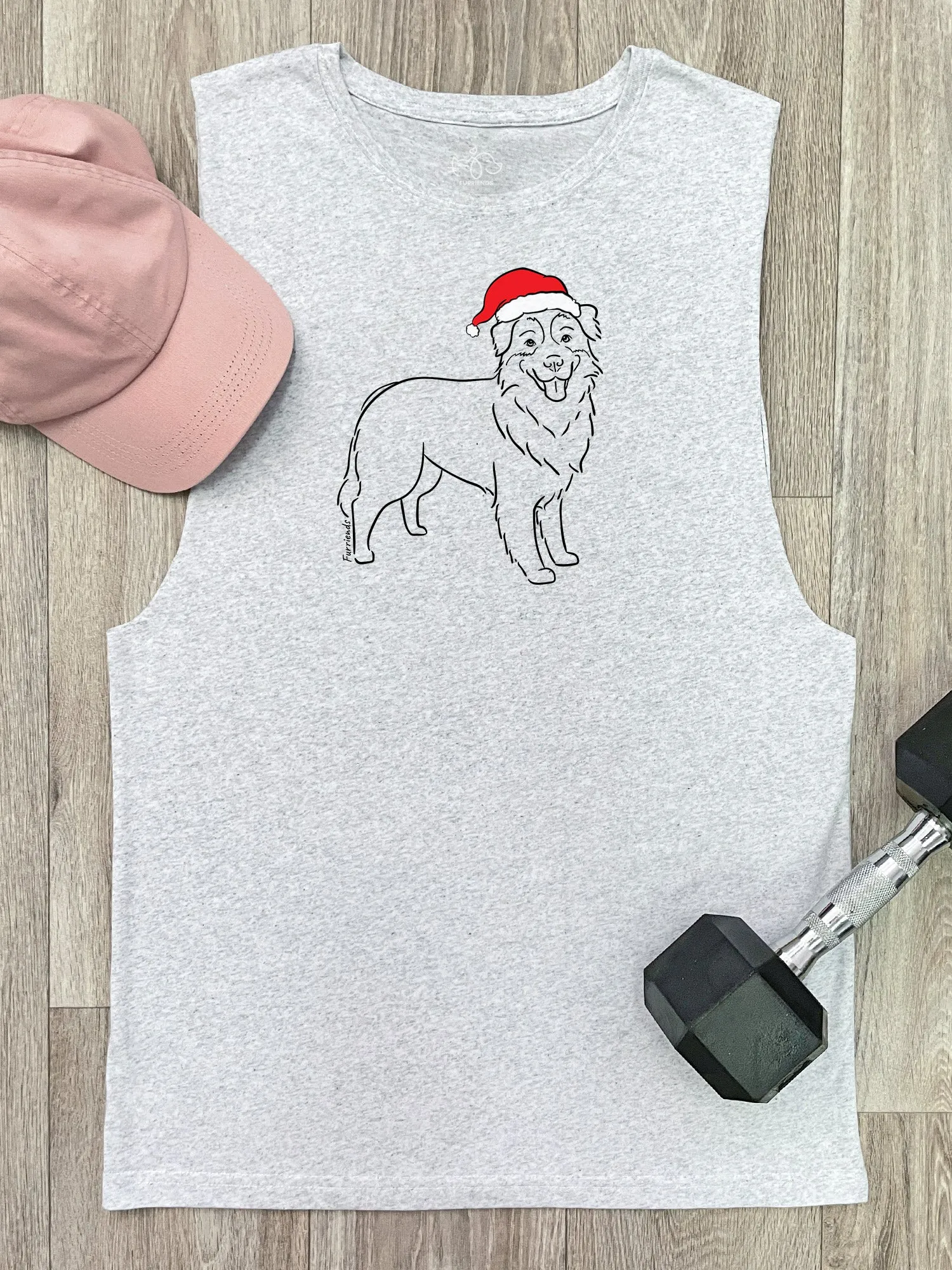 Australian Shepherd Christmas Edition Axel Drop Armhole Muscle Tank