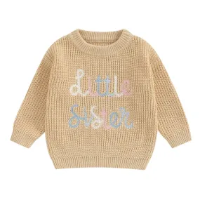 Baby Girls Deluxe Sweater - LITTLE SISTER