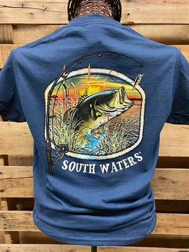 Backwoods South Waters Fishing Bass Bright Unisex T Shirt