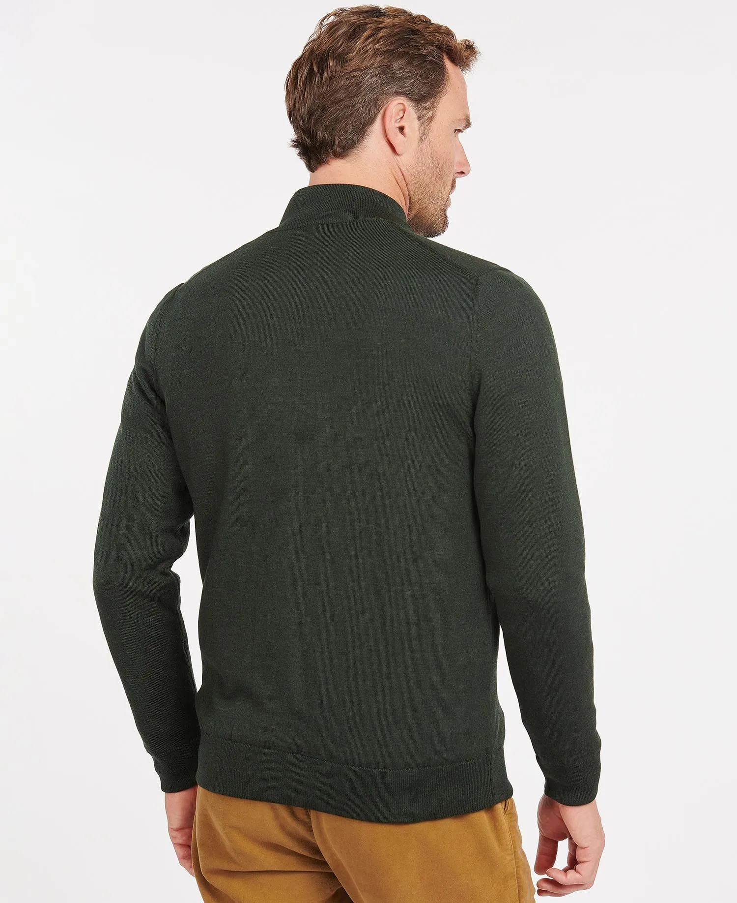 Barbour Gamlin Mens Olive Half-Zip Sweater - Stylish & Comfortable Knitwear