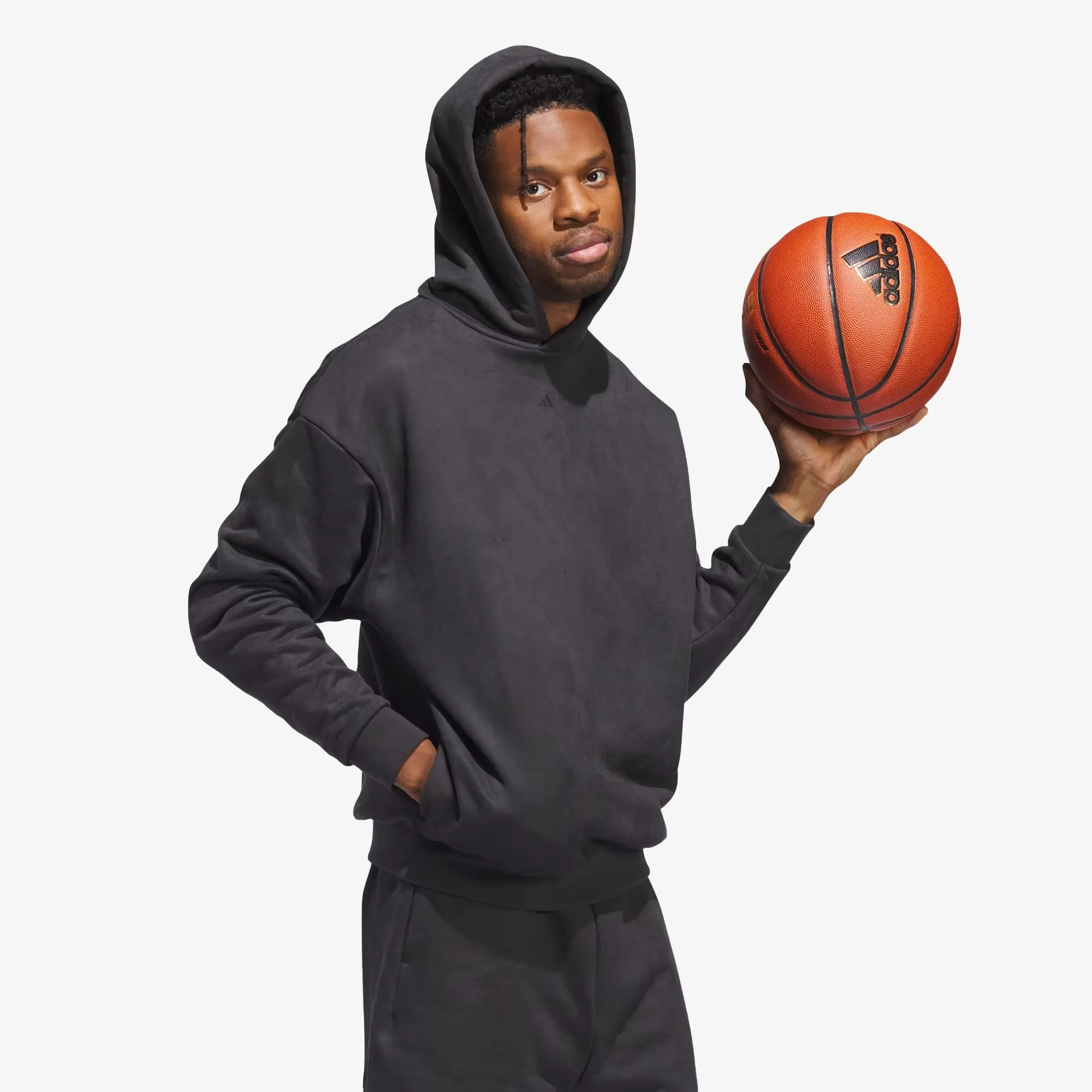 BASKETBALL SUEDED HOODIE 'CARBON'