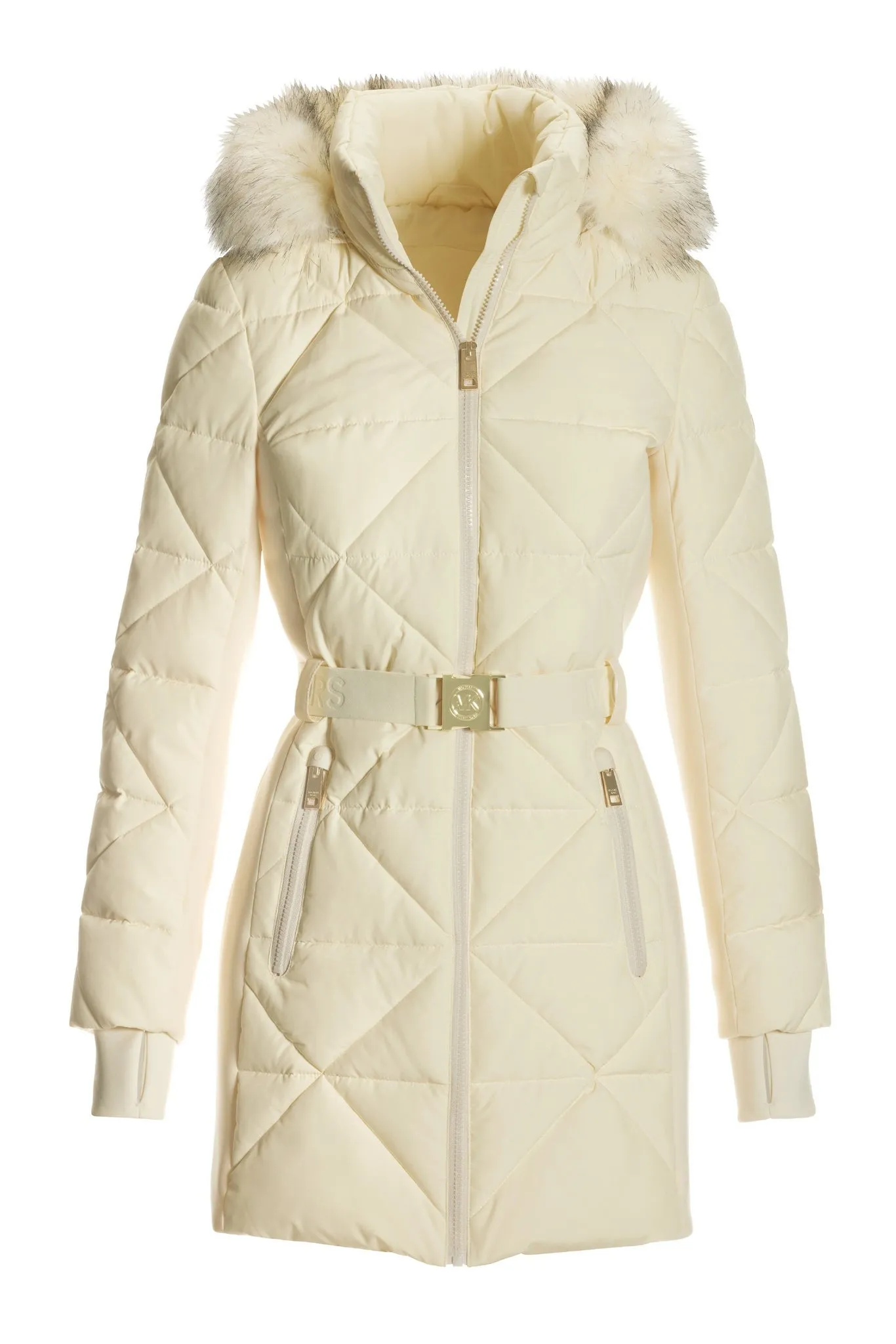 Belted Puffer Jacket Bone