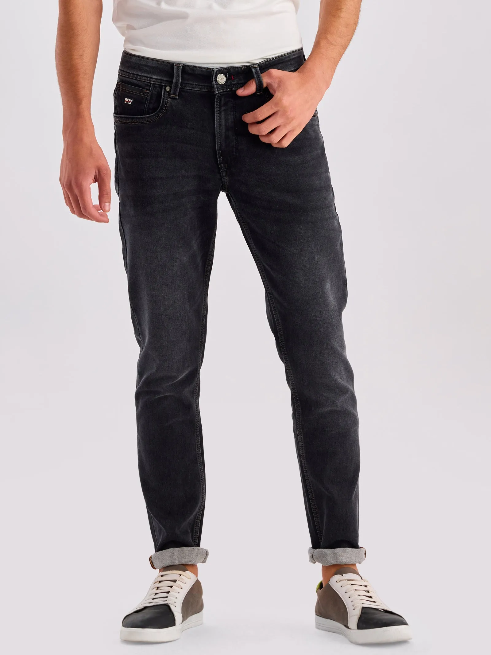 Black Dean Slim Fit Mid Rise Jeans