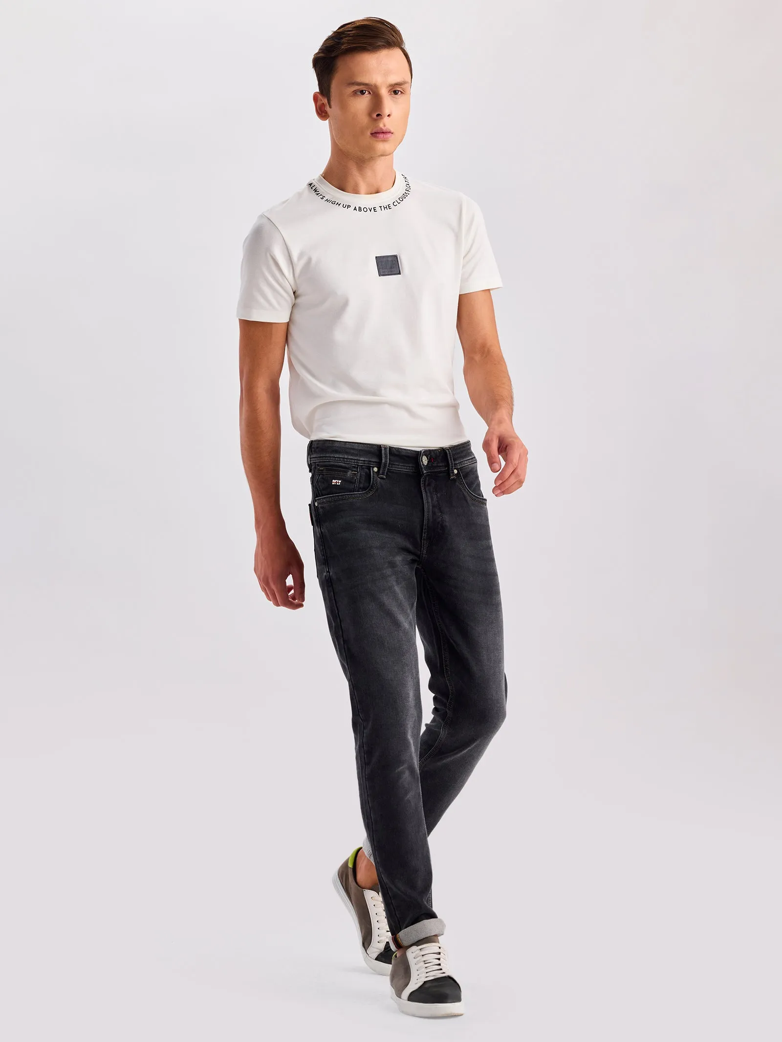 Black Dean Slim Fit Mid Rise Jeans