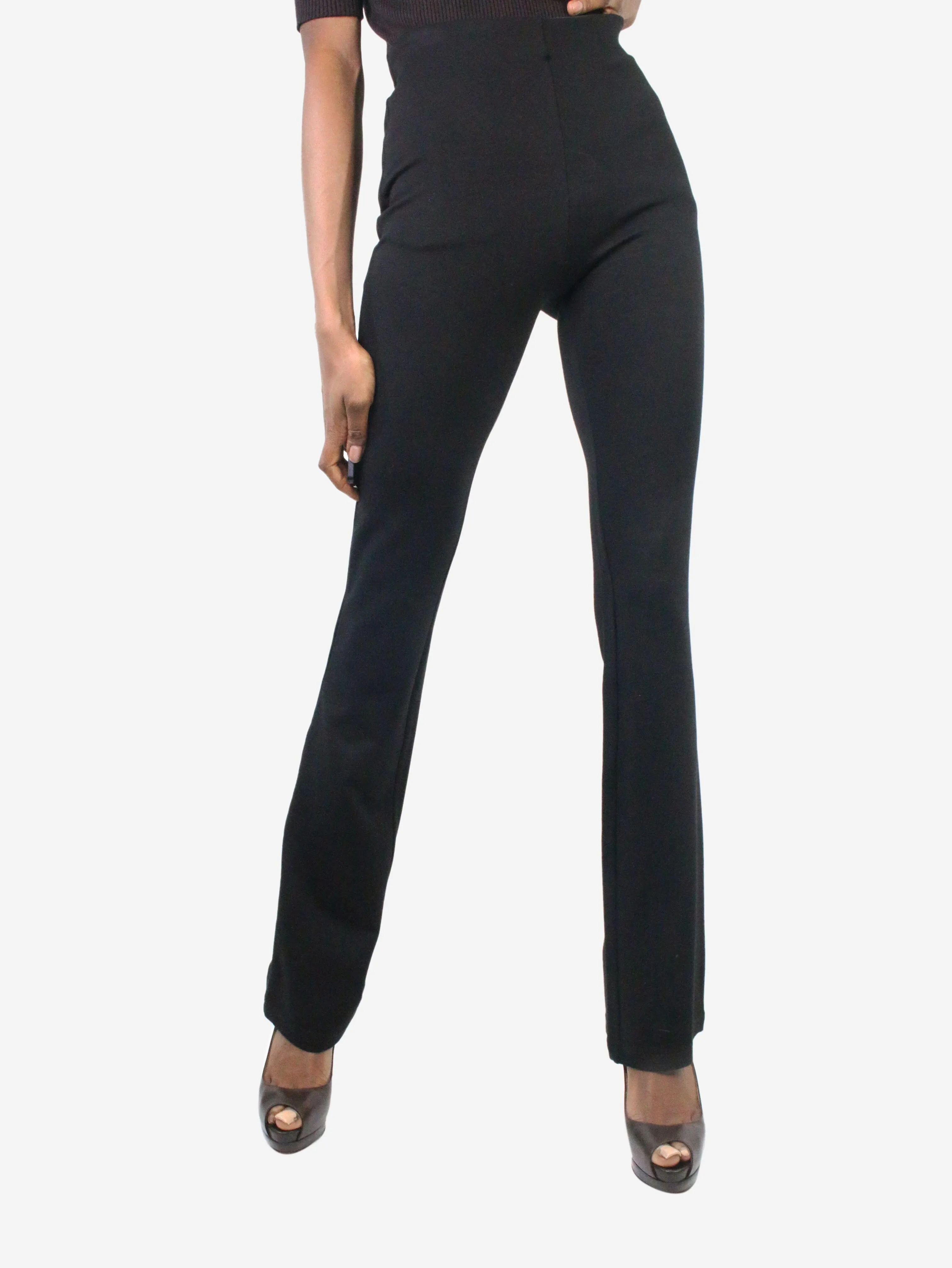 Black slim straight-leg trousers - size EU 32