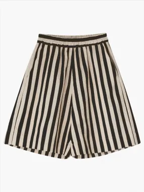 Black Stripe Wide Leg Shorts