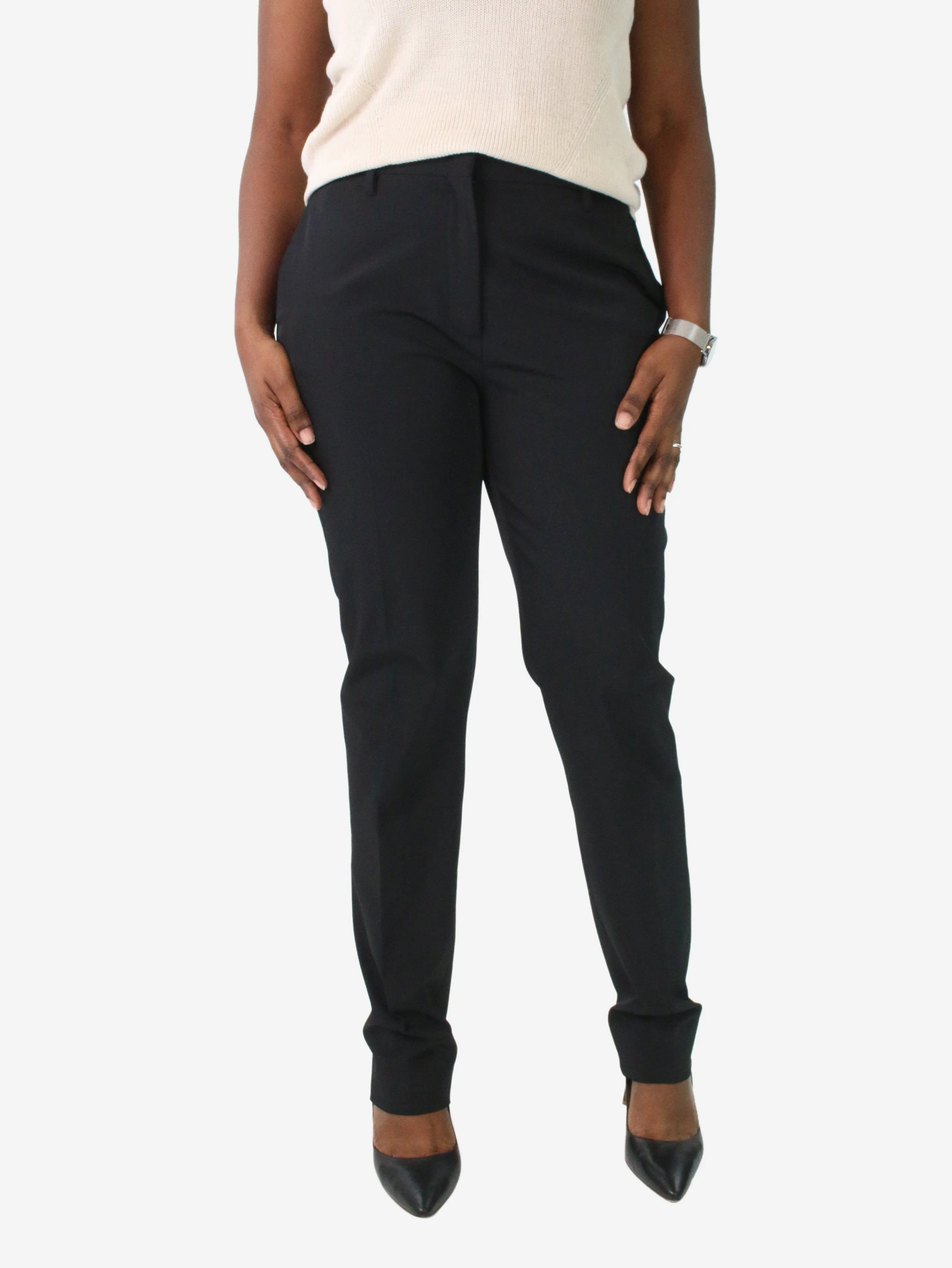 Black tailored straight-leg trousers - size IT 46