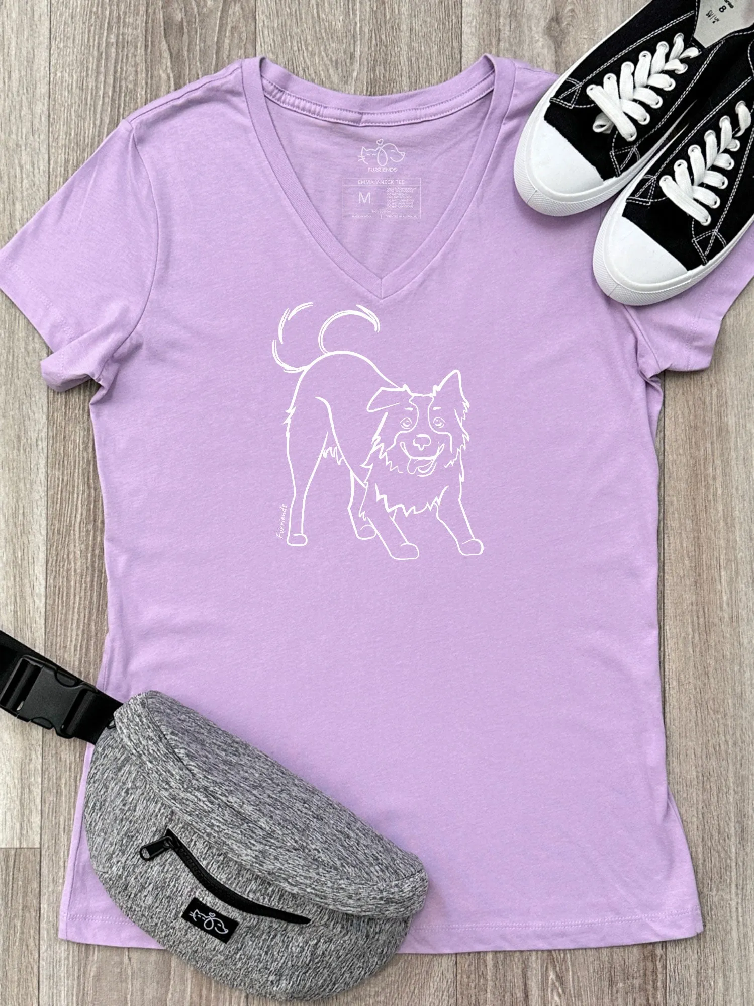 Border Collie Emma V-Neck Tee