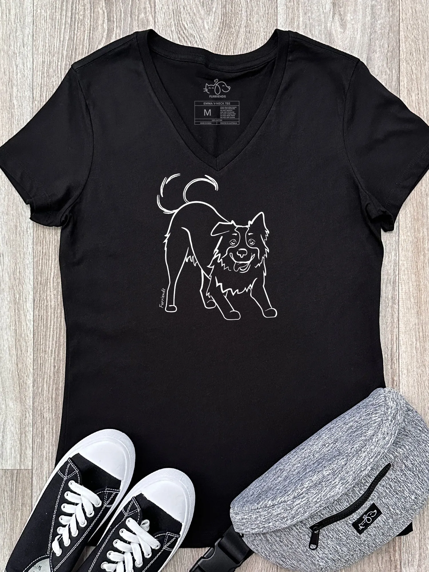 Border Collie Emma V-Neck Tee