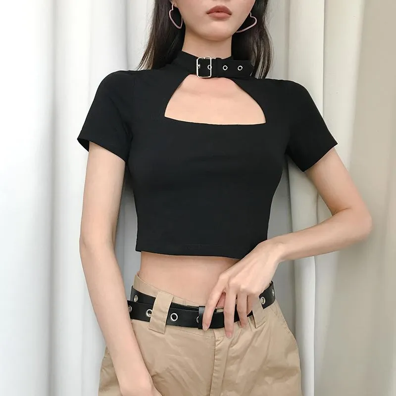 Buckle Collar Top