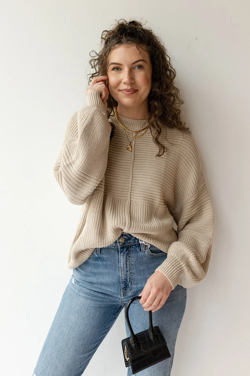 callie ribbed knit sweater