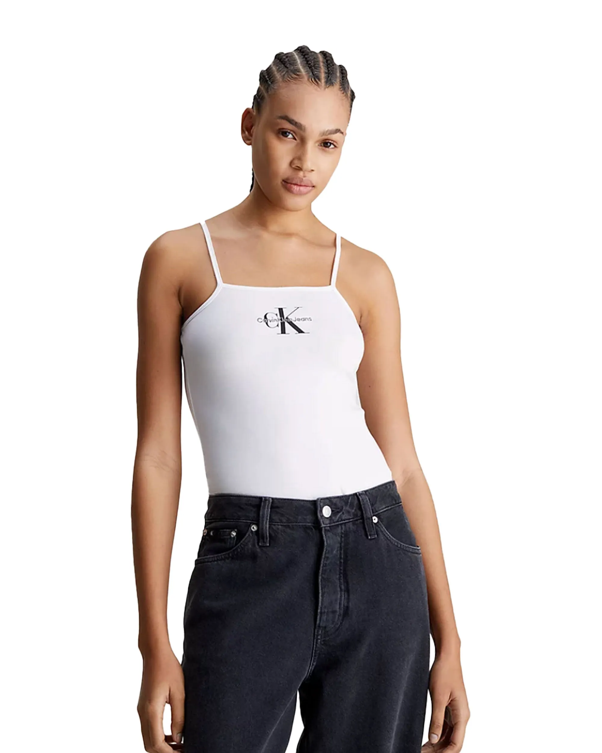 Calvin Klein Monologo Strappy Body Bianco