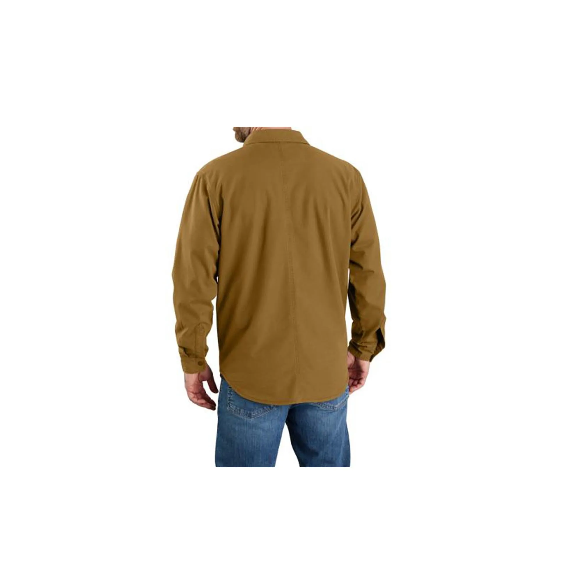 Carhartt Rugged Flex Relaxed Fit Canvas Fleece Lined Shirt Jac Oak Brown