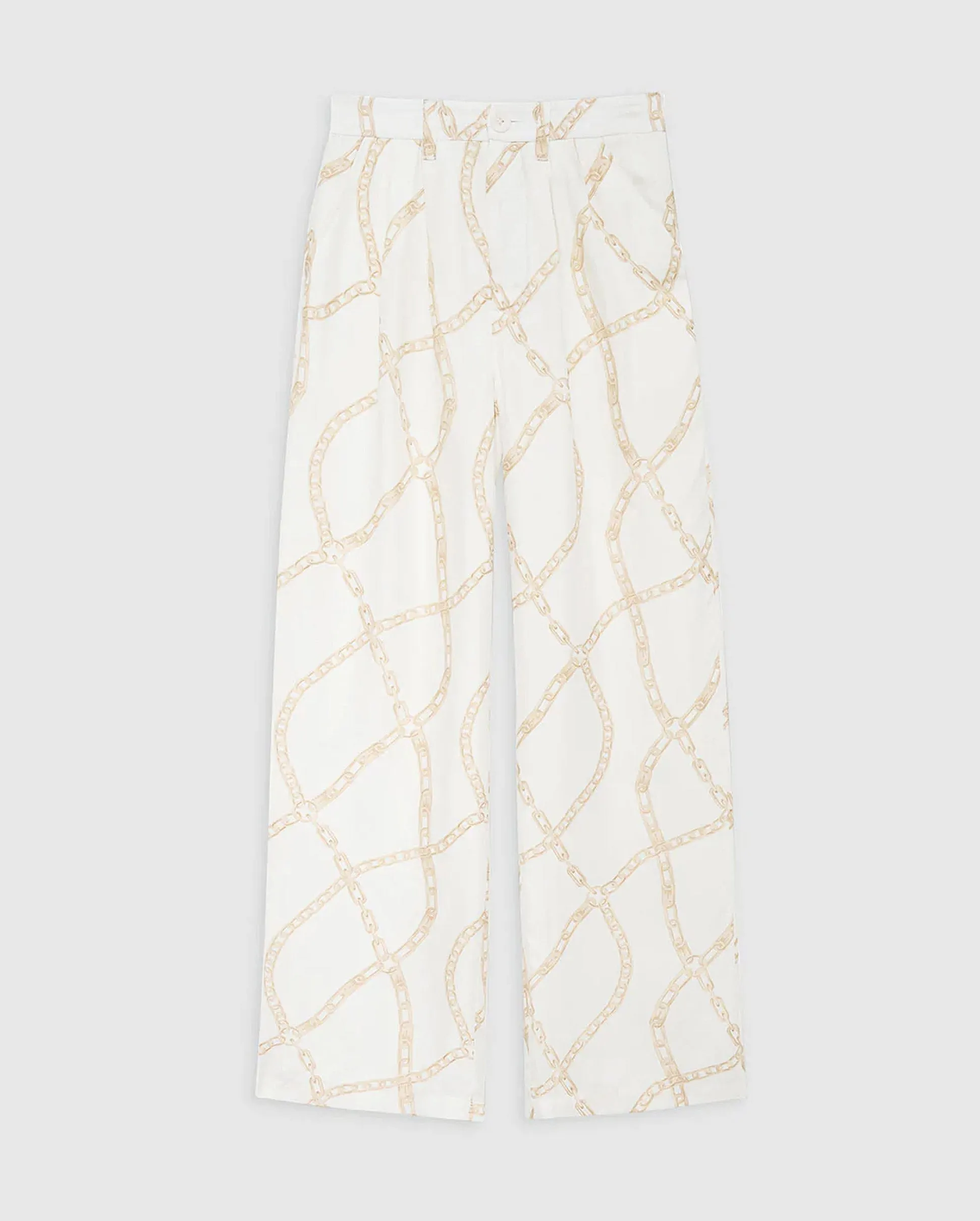 CARRIE PANT / CREAM AND TAN LINK PRINT