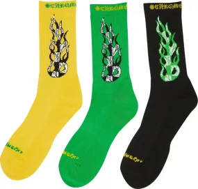 CHROME HEARTS MATTY BOY FLAME SOCKS (3 PACK)