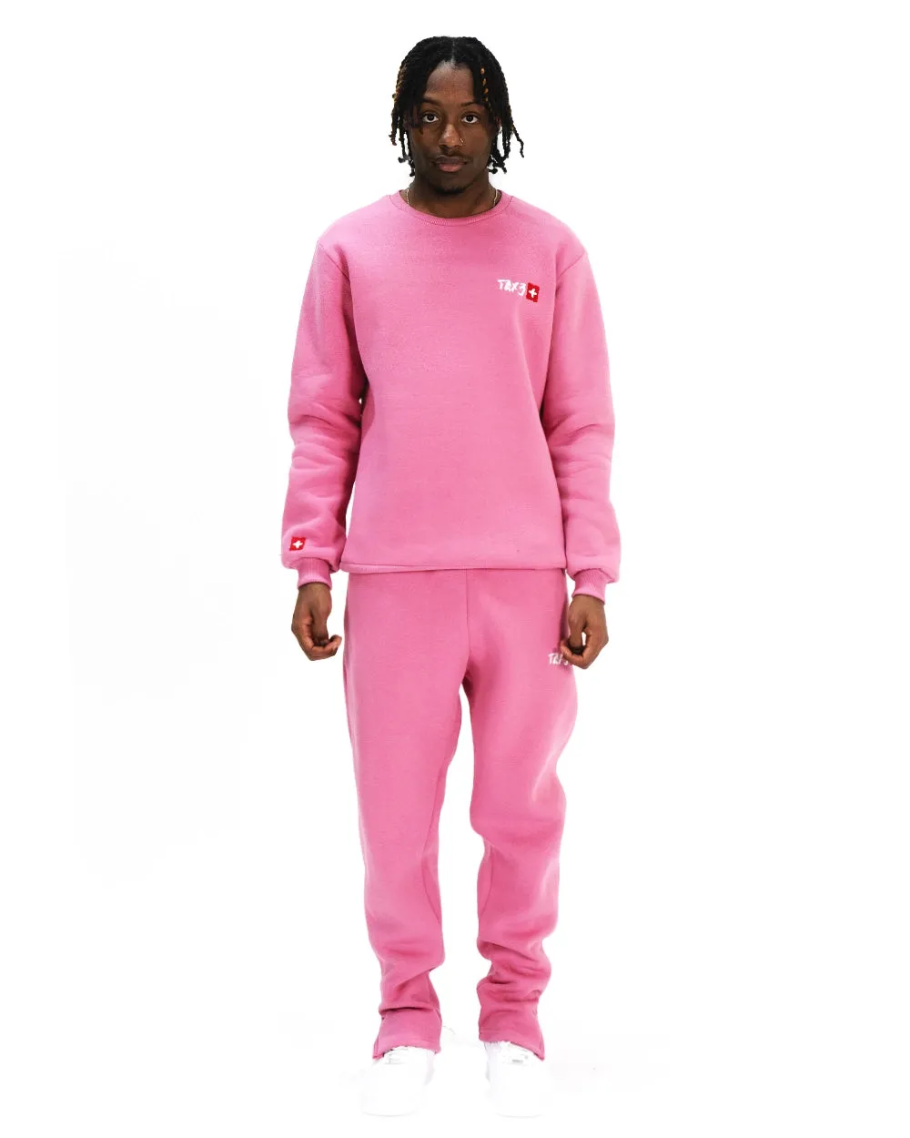 CLASSIC CREWNECK TRACKSUIT - RUST PINK