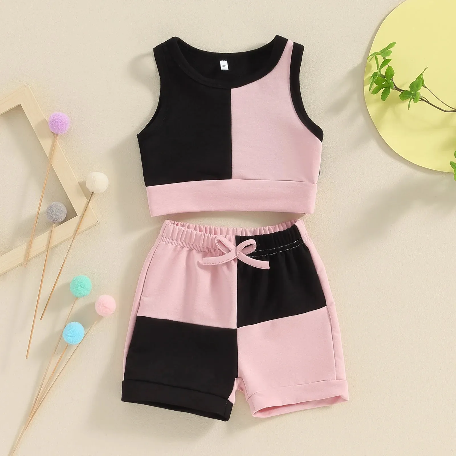 COCO Color Block Crop Top Outfit