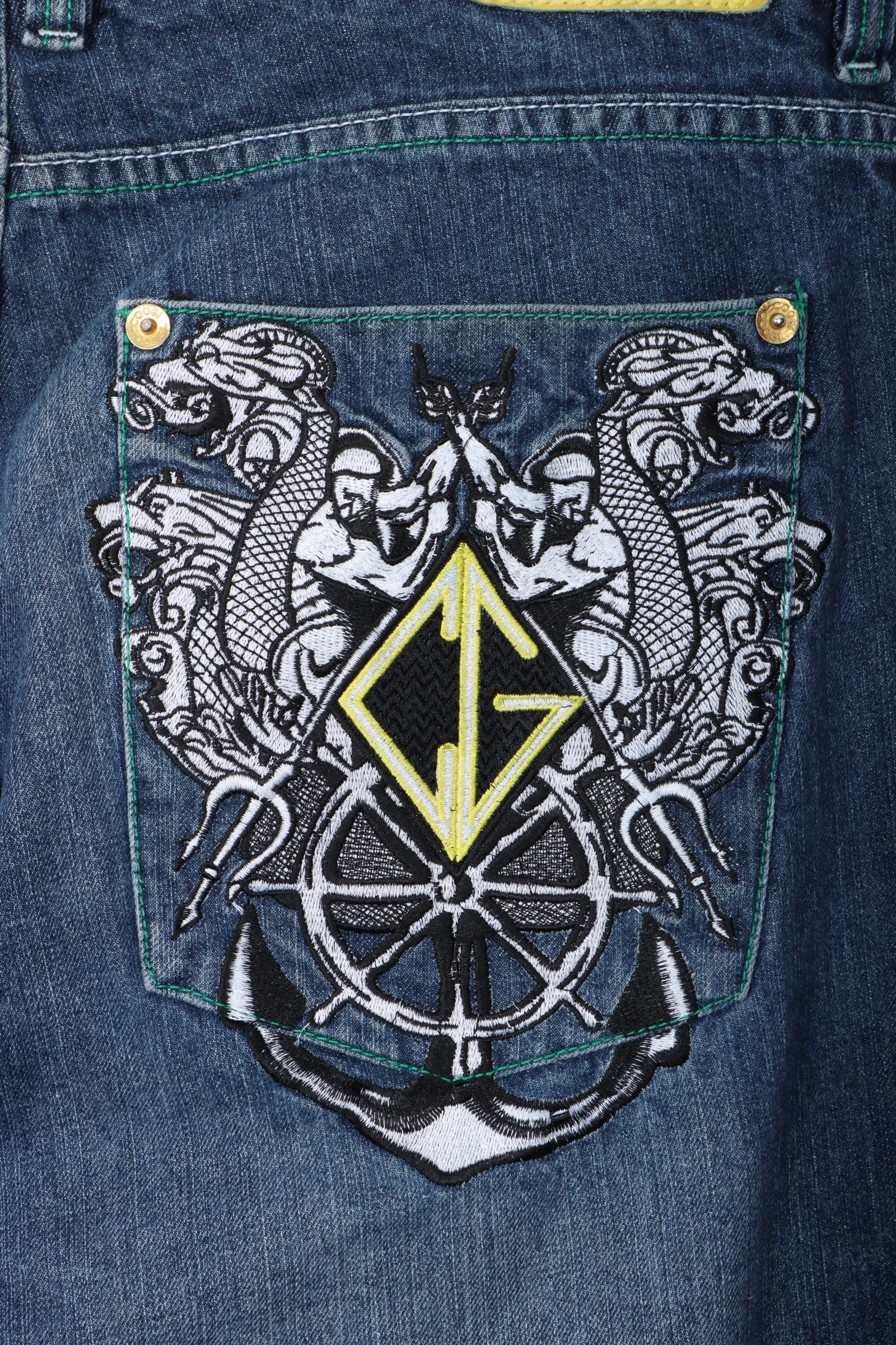 COOGI Embroidered Dragon Logo Y2K Jeans (38x34)