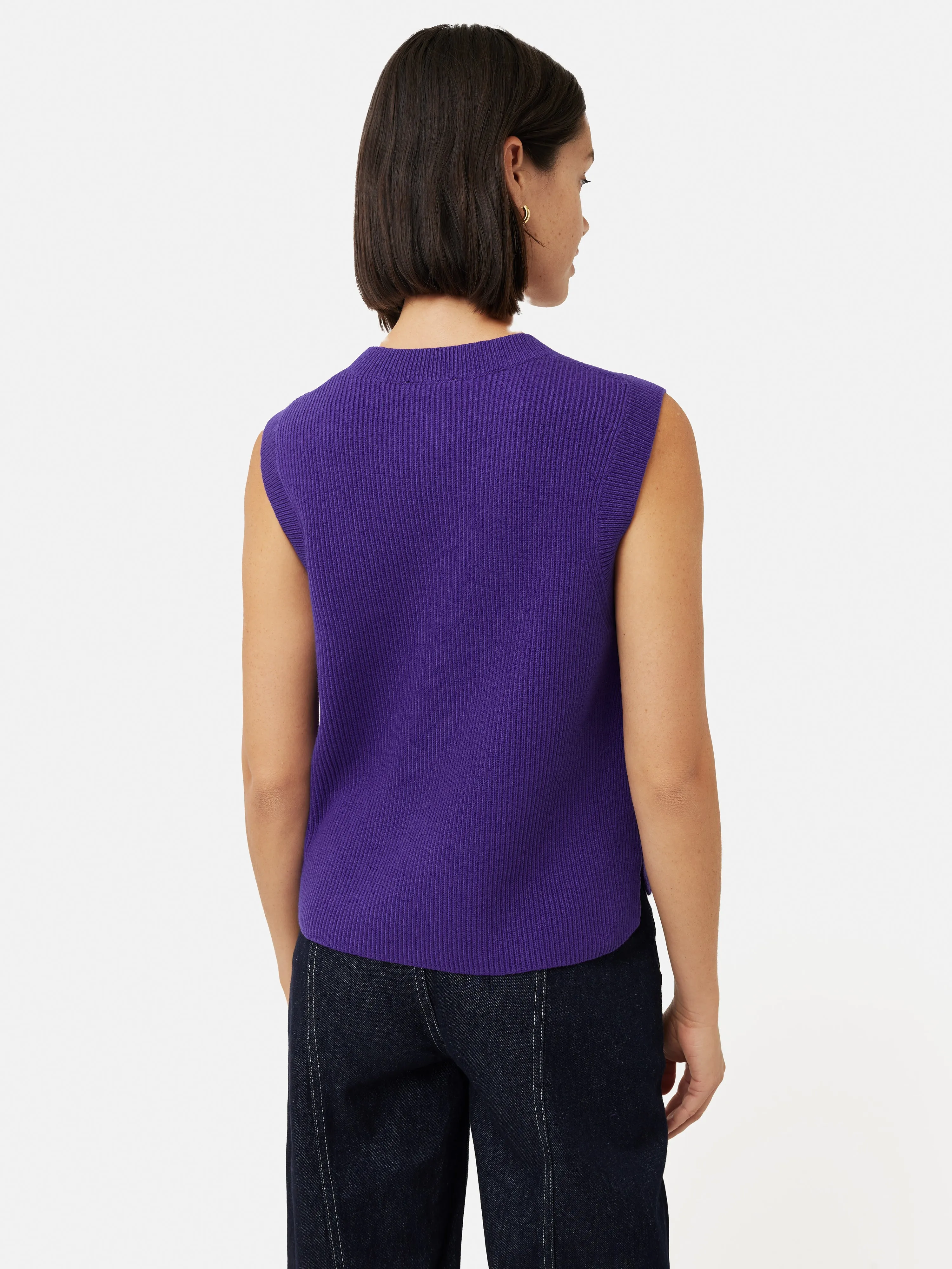 Cotton Blend Crew Tank | Purple