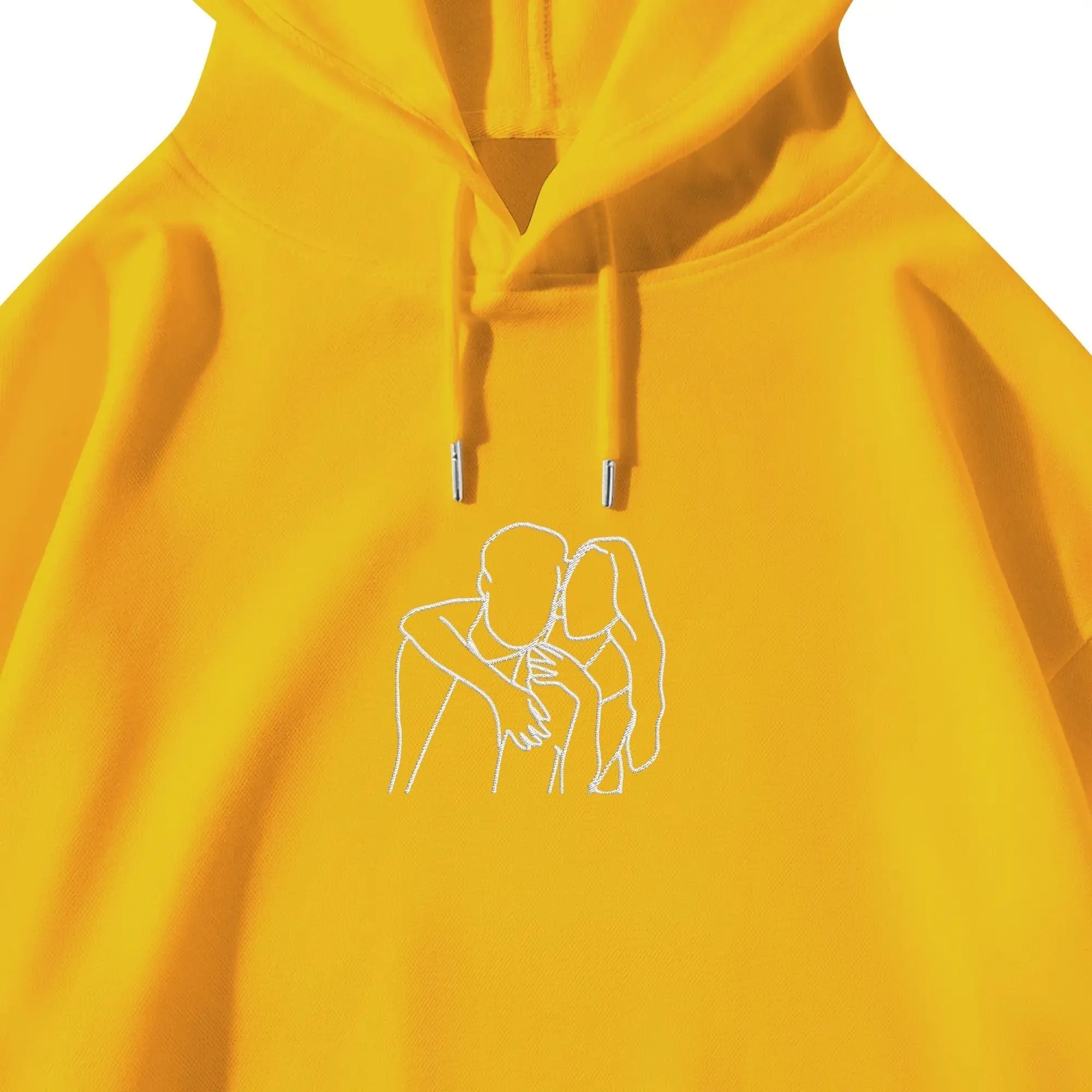 Custom Portrait Outline Unisex Embroidered Hoodie Personalized Sweatshirt