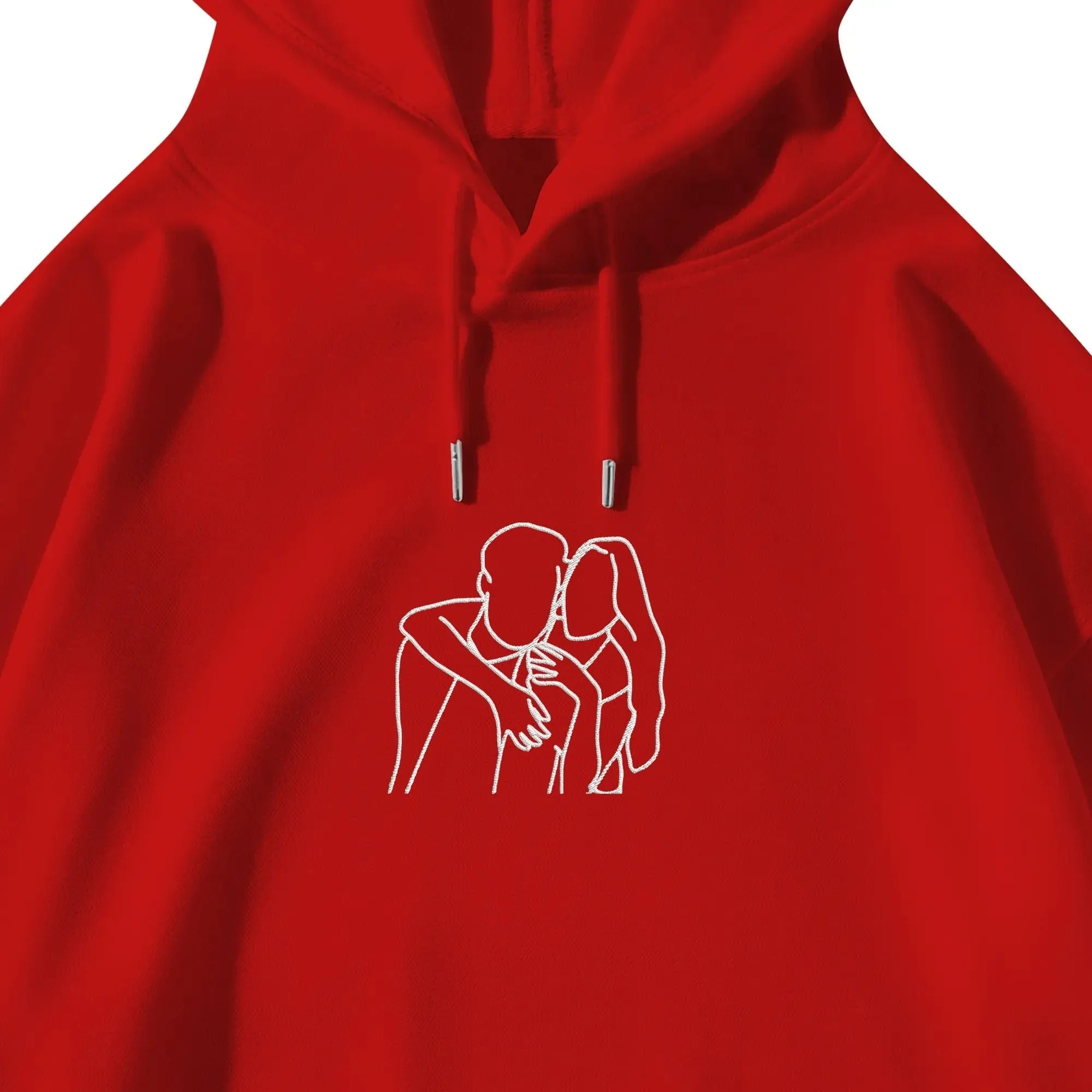 Custom Portrait Outline Unisex Embroidered Hoodie Personalized Sweatshirt