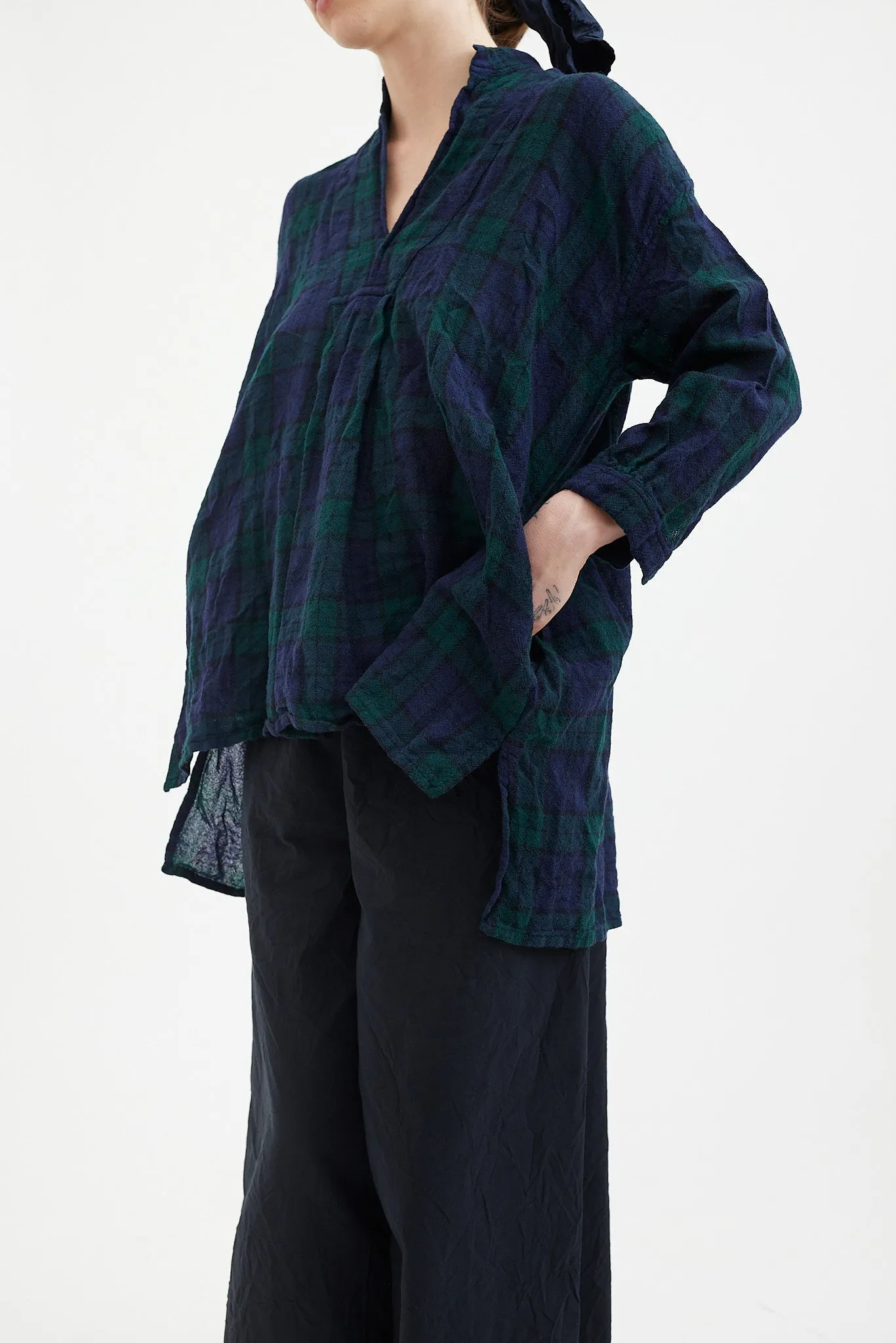 Daniela Gregis - Kora Shirt - Green Blue Black Tartan