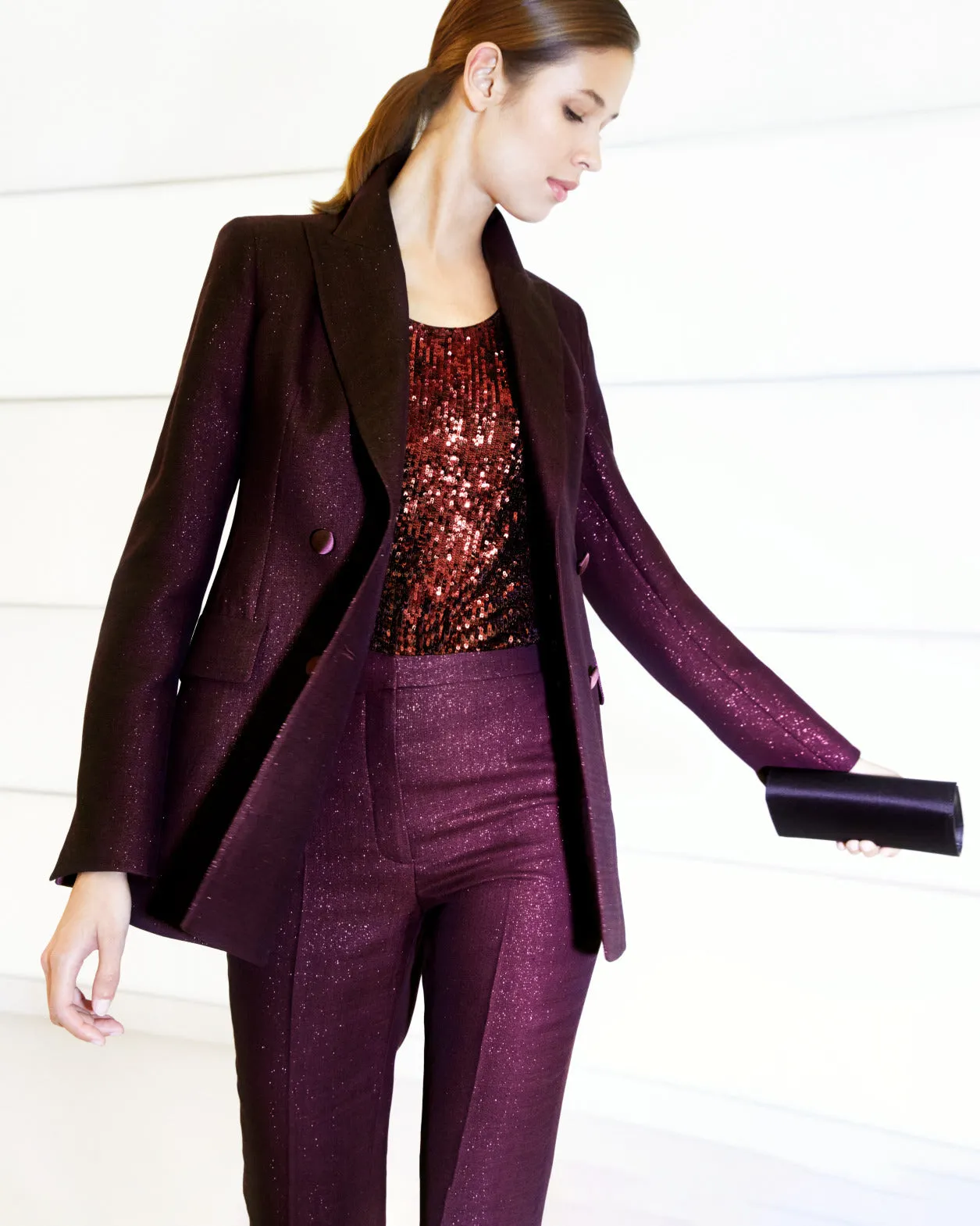 Doppelreihiger Blazer in Woll-Lurex