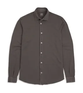 Fedeli Light Cotton Pique Shirt: Grey