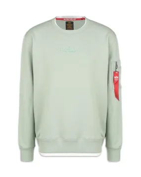 Felpa Uomo Alpha Industries Double Layer Sweater Dusty Green