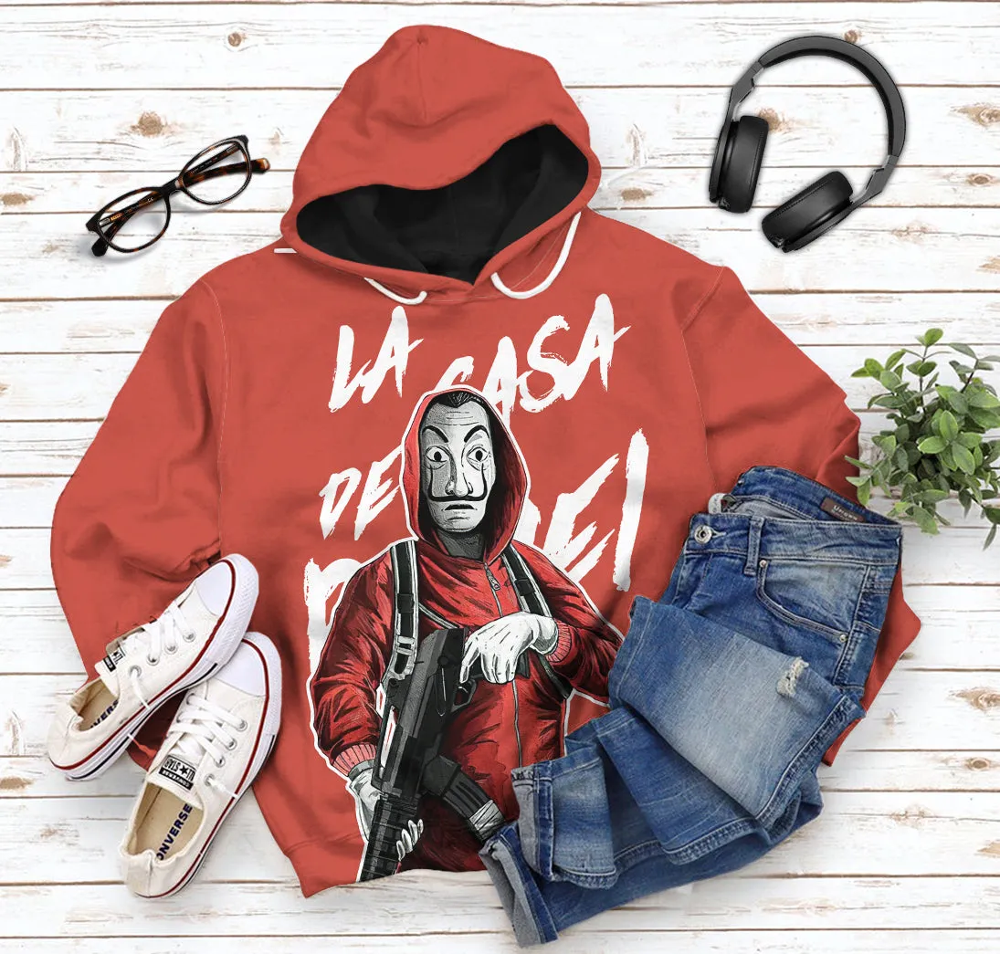 Gearhuman 3D Money Heist La Casa De Papel Custom Tshirt Hoodie Apparel