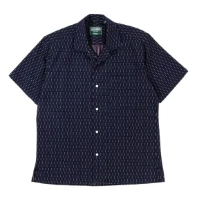 GITMAN VINTAGE CAMP SHIRT NAVY DEADSTOCK JAPANESE DOBBY