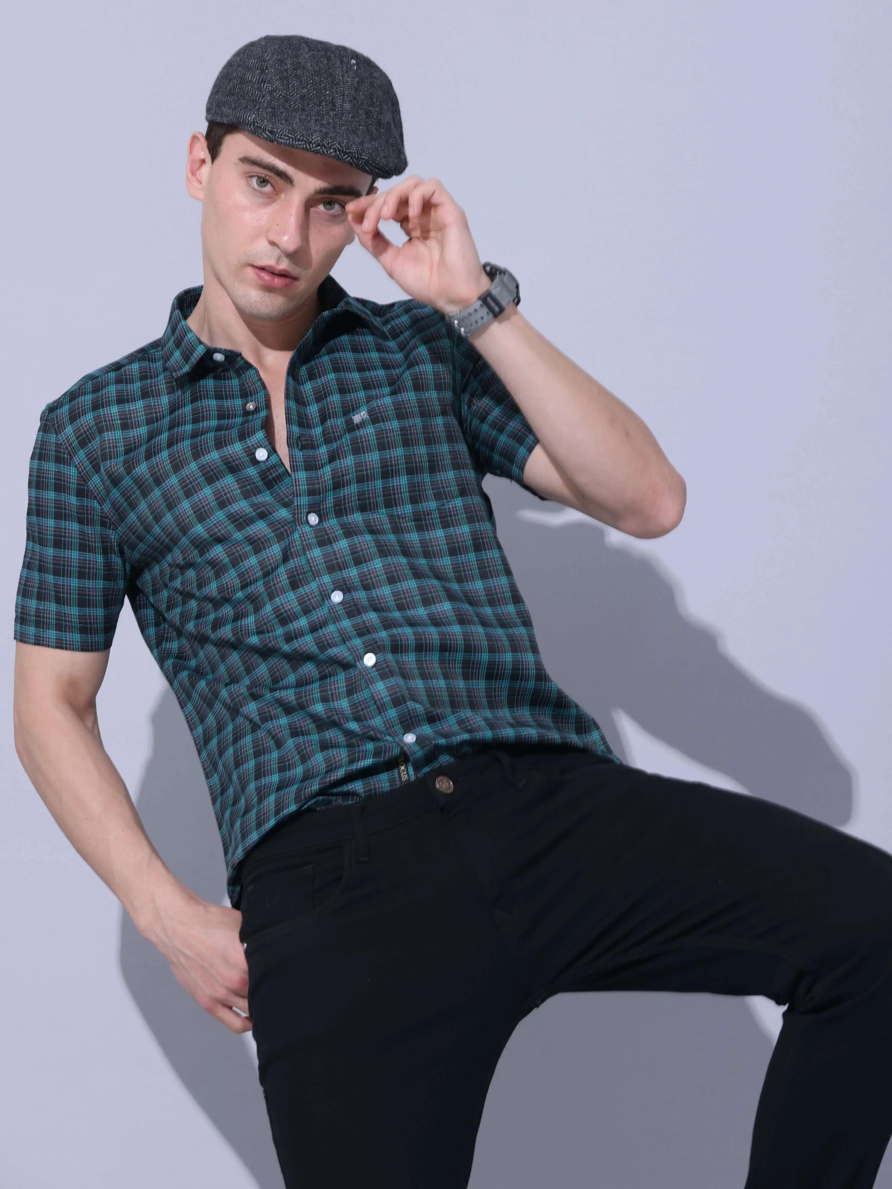 Green Check Casual Shirt