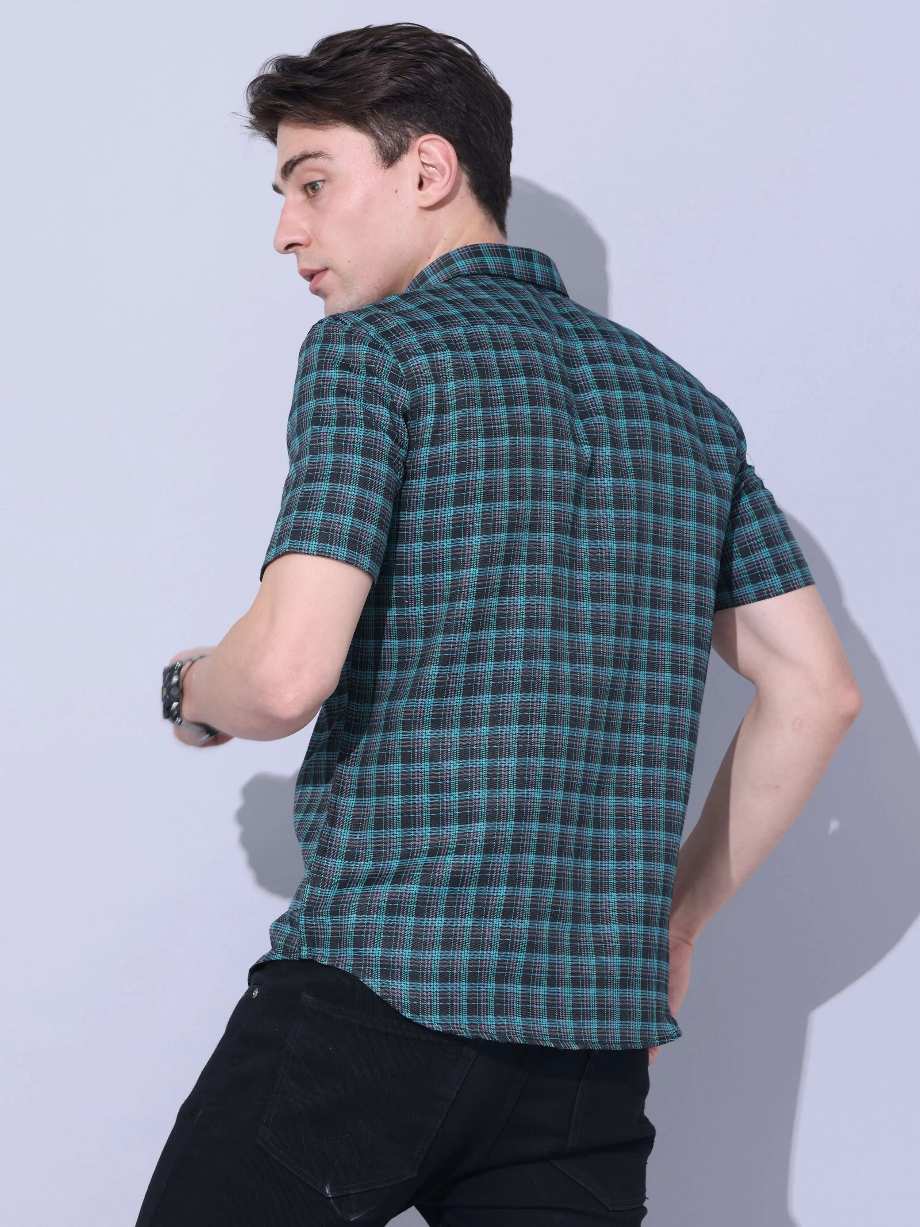 Green Check Casual Shirt