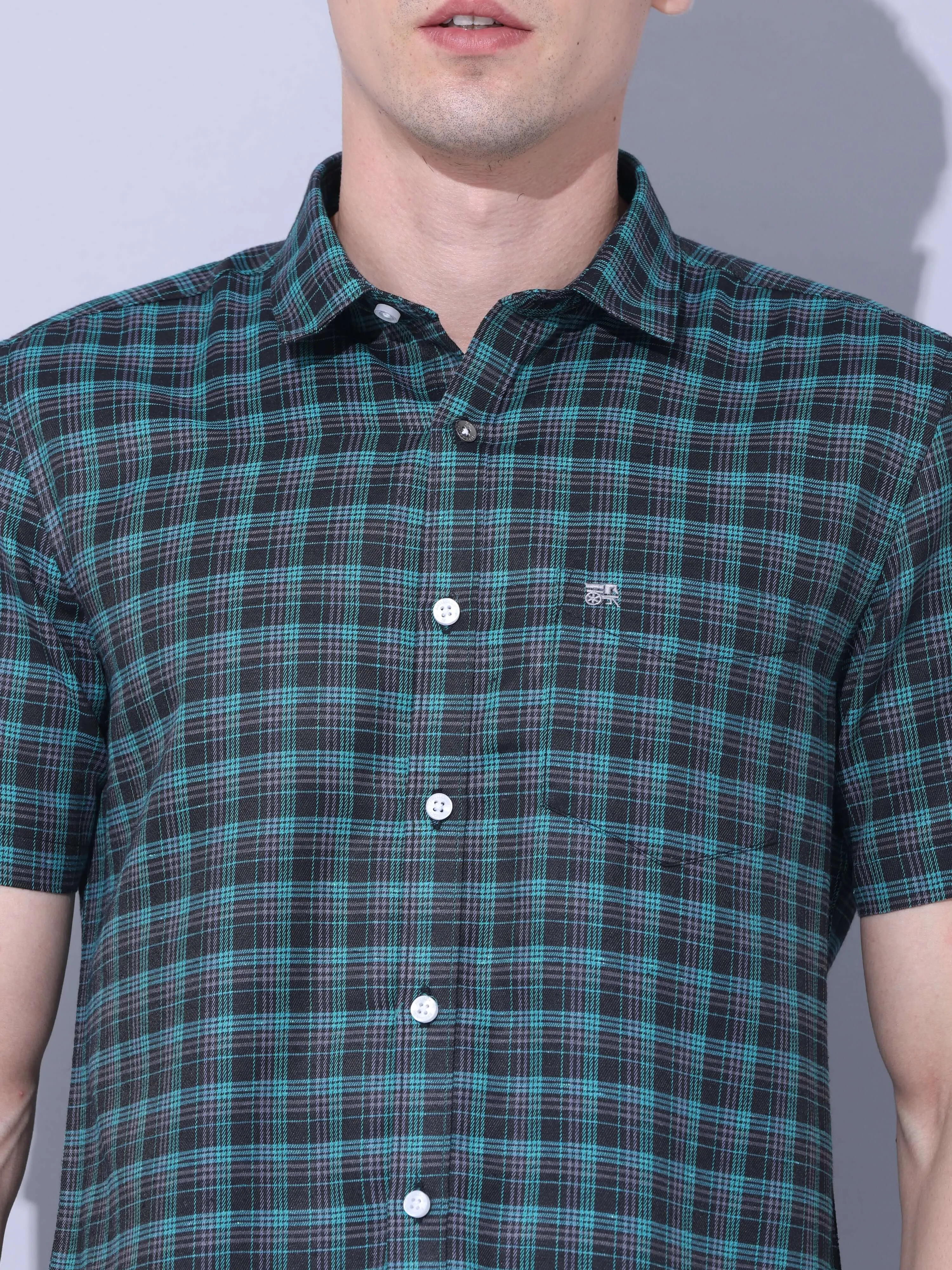 Green Check Casual Shirt