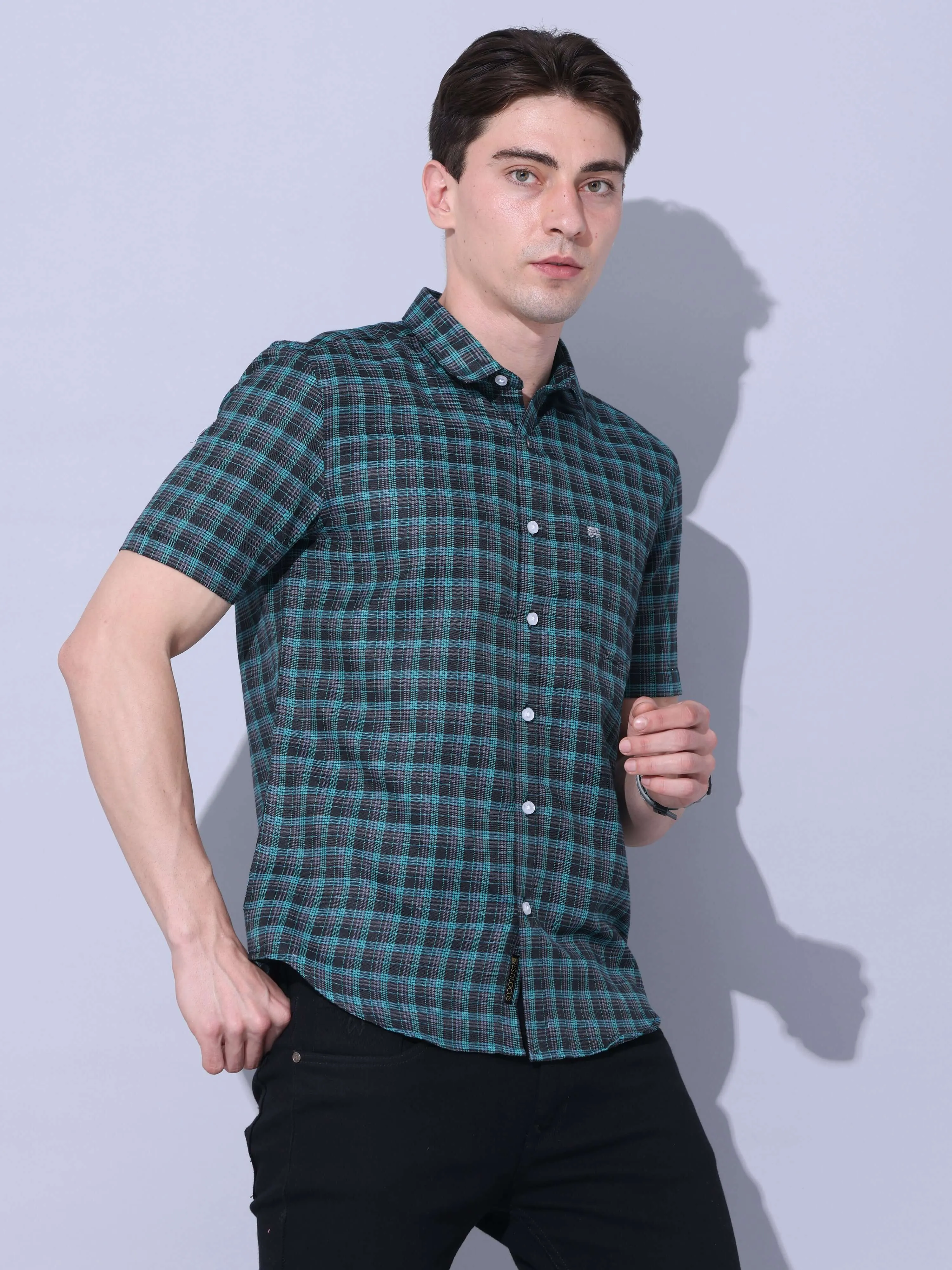 Green Check Casual Shirt