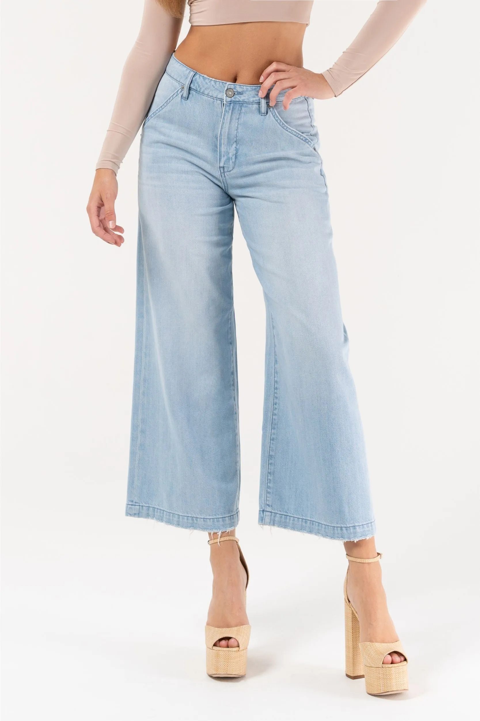 Hidden Nori Cropped Wide Leg Trouser