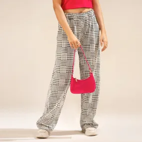 Houndstooth Wide Leg Unisex Trouser