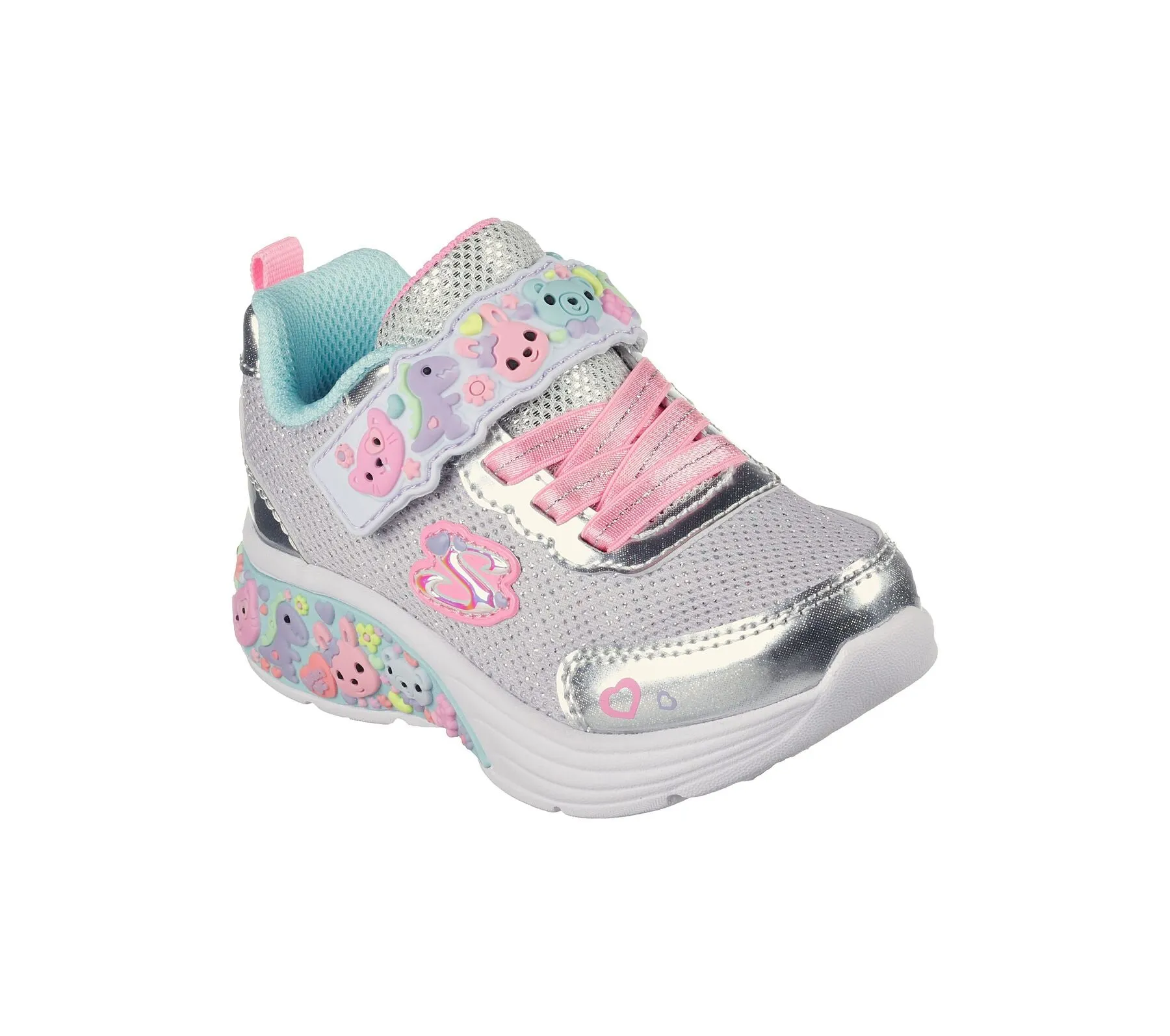 Infants Skechers Trainers Silver Strap My Dreamers 303155N SMLT