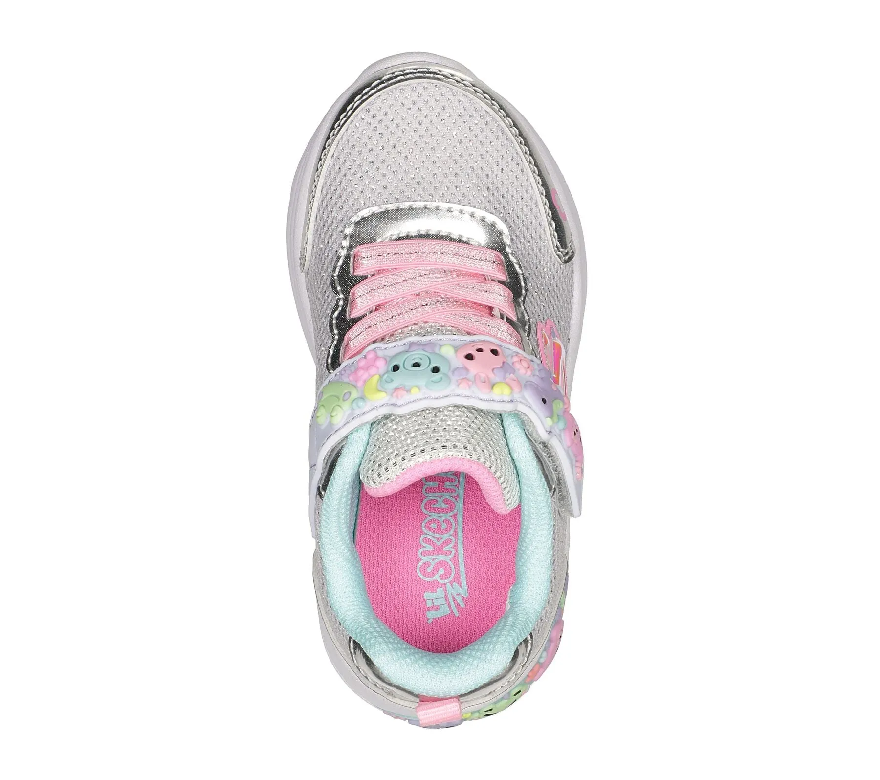 Infants Skechers Trainers Silver Strap My Dreamers 303155N SMLT