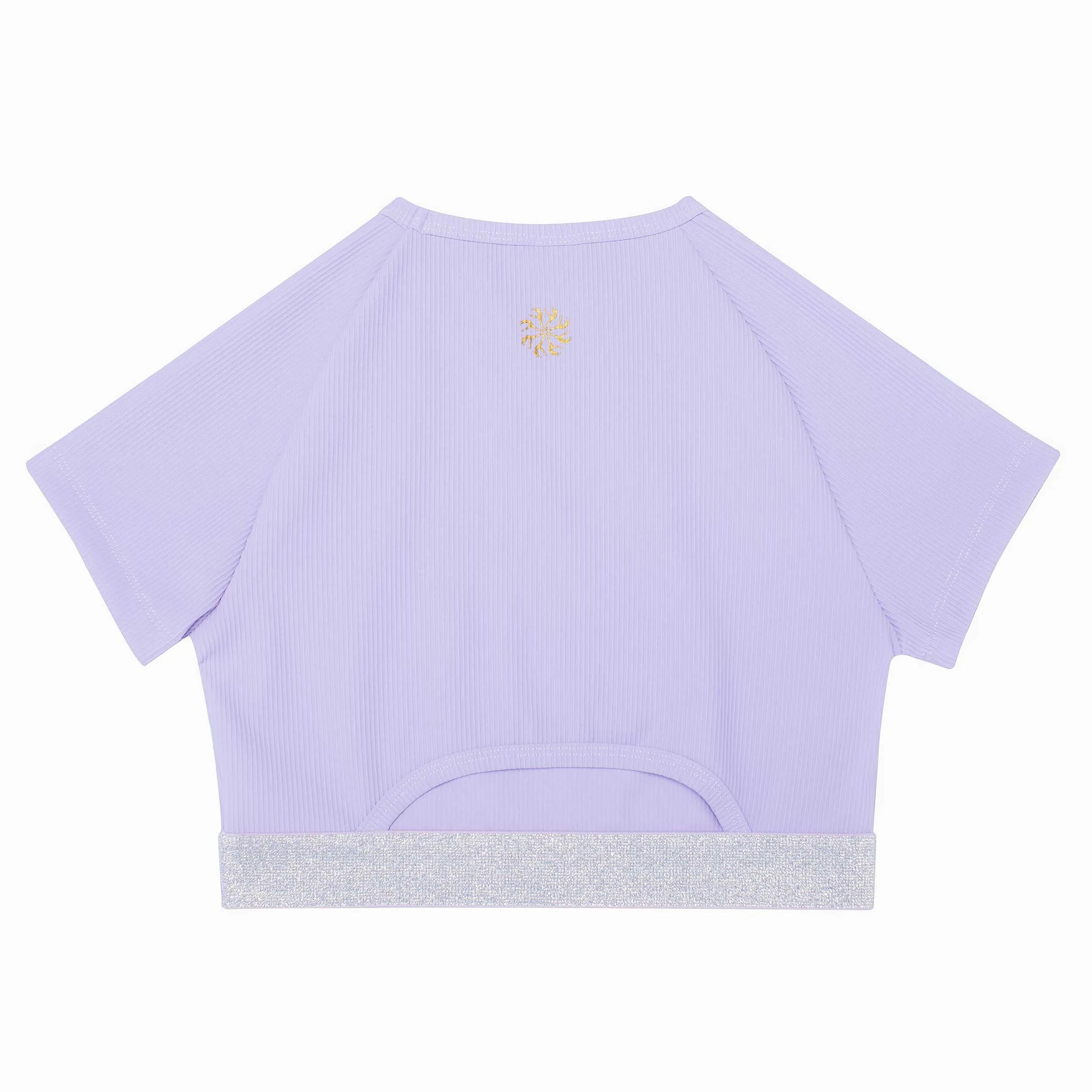 Kelly: Ribbed Keyhole Tee in Lilac