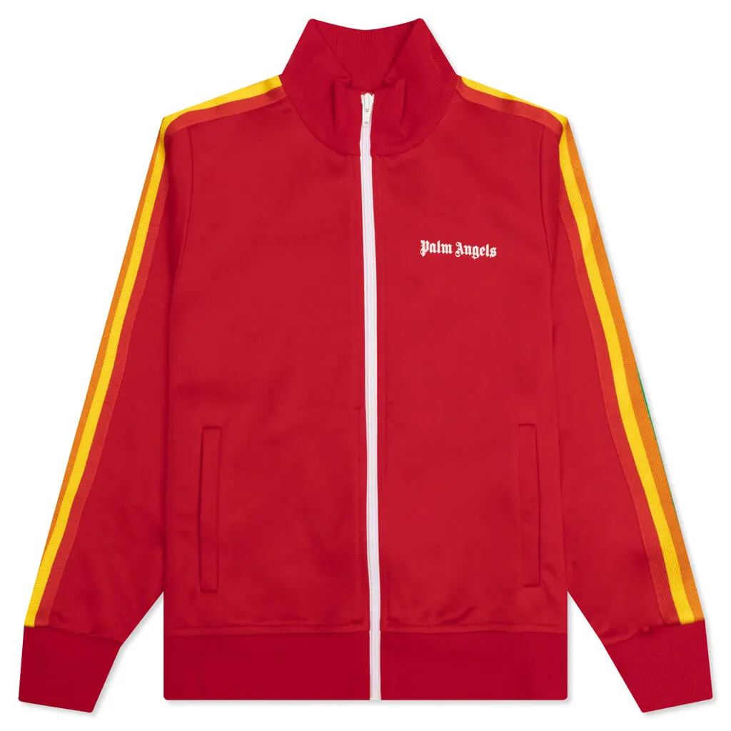 Kids Logo Rainbow Track Jacket - Red/White